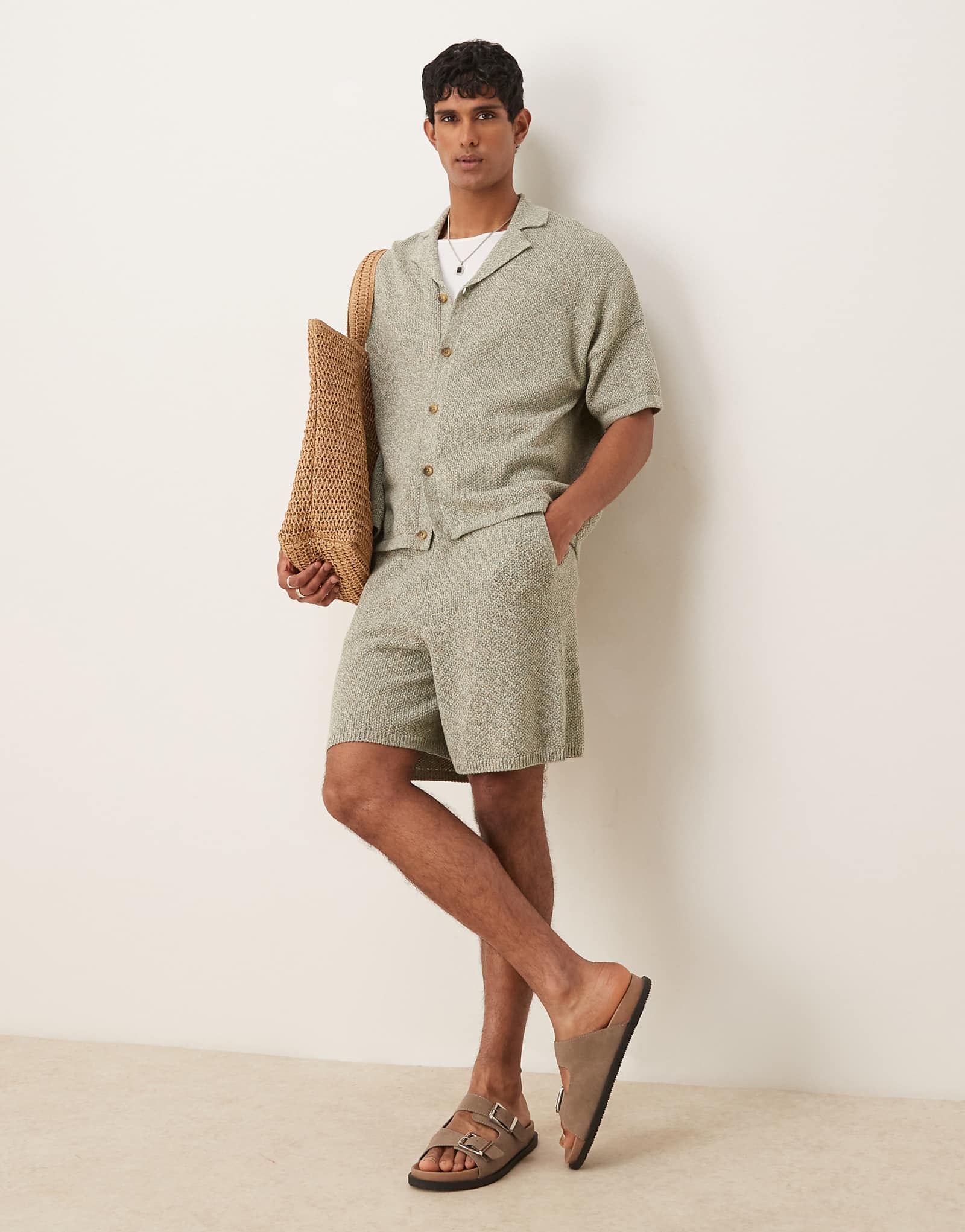 Трикотажные шорты оверсайз от ASOS DESIGN синего цвета - часть комплекта 7090₽