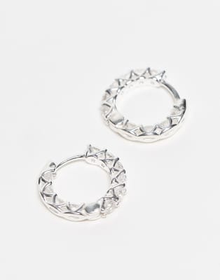 Серьги-кольца ASOS DESIGN из чистого серебра с инкрустацией кристаллами серебристого оттенка