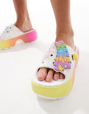 Горка Crocs Care Bears stomp белого цвета