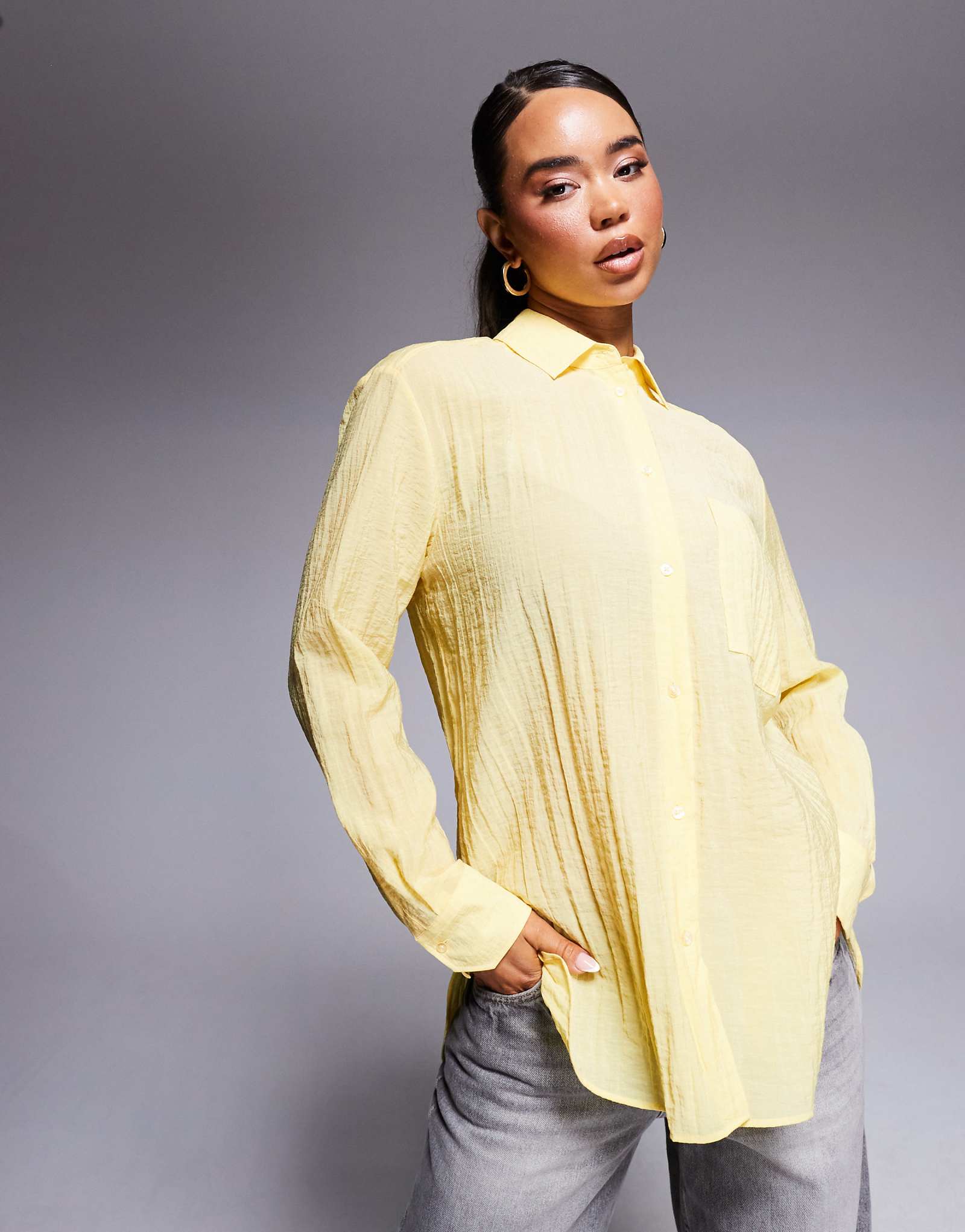 Красная рубашка оверсайз-кроя HUGO желтого цвета 17290₽