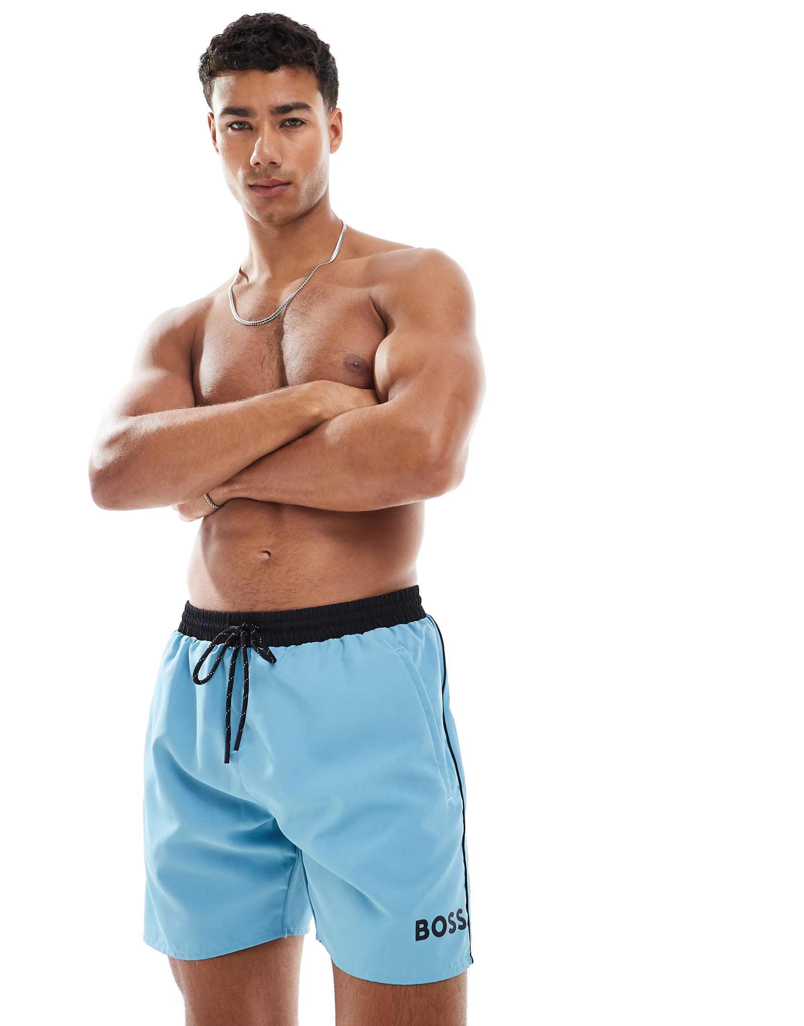 Плавательные шорты Boss Starfish синего и черного цветов 10490₽