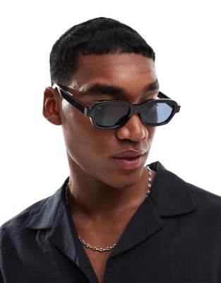 Прямоугольные солнцезащитные очки Jack &Jones синего цвета