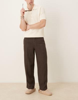 Мешковатые брюки Abercrombie &Fitch в коричневую полоску