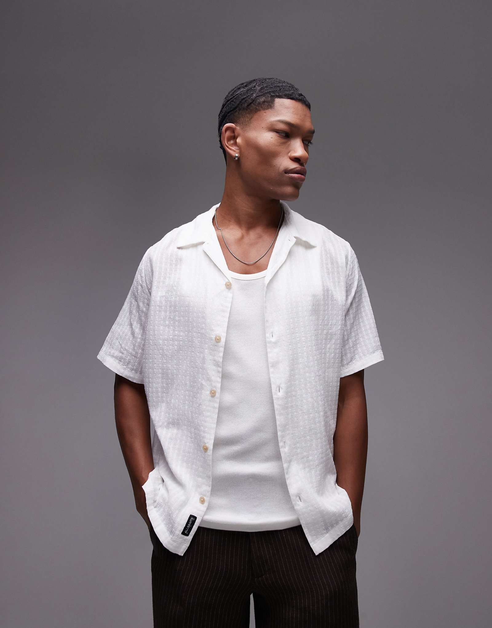 Рубашка Allsaints shaw белого цвета