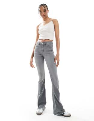 Джинсы Dr Denim Tall Lexy Bootcut со средней талией, облегающие штанины с глубоким вырезом, стираного серого цвета