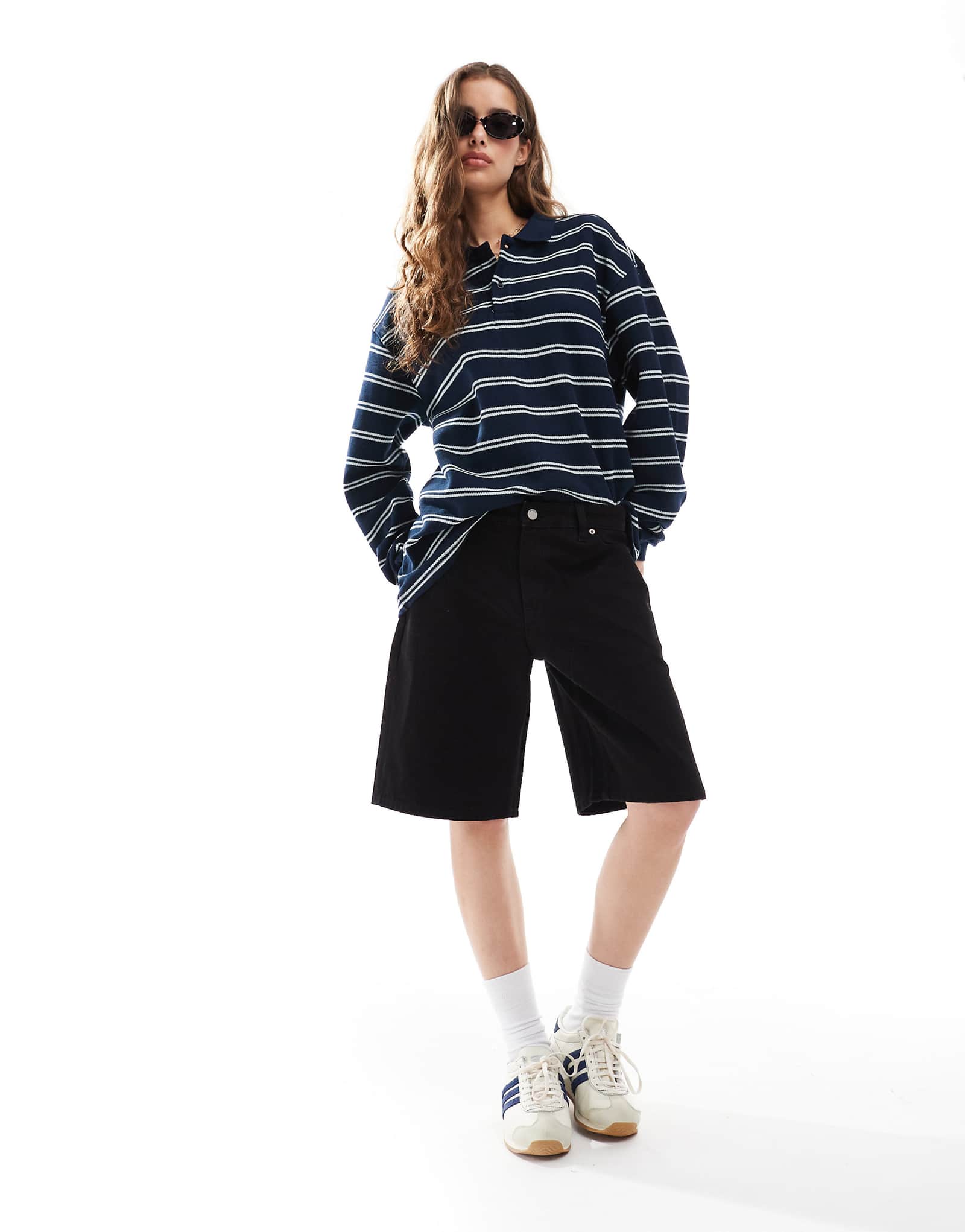 Короткие шорты свободного кроя Dr Denim Lea с заниженной талией черного цвета