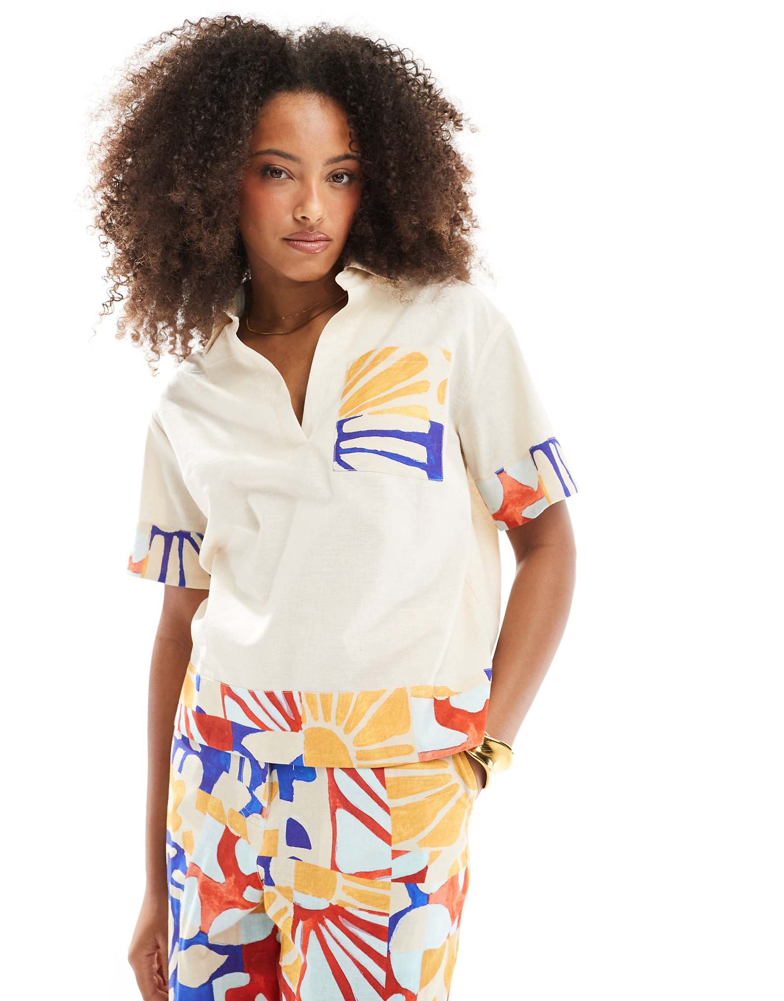 Рубашка с принтом Native Youth с накладным карманом, состоящая из нескольких частей комплекта