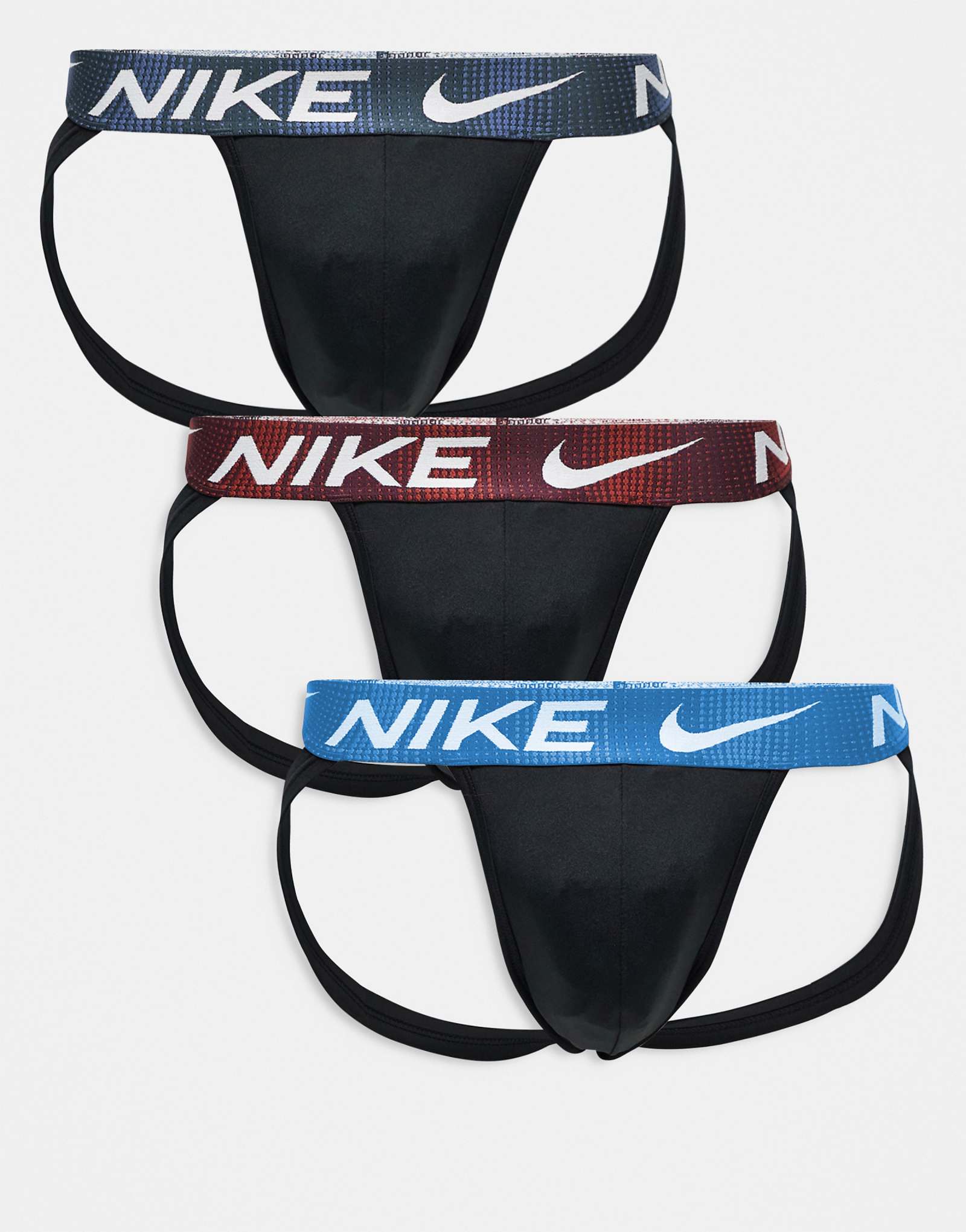 Спортивные бретельки Nike Dri-Fit Essential из микрофибры 3 штуки черного цвета с контрастными поясами 7990₽