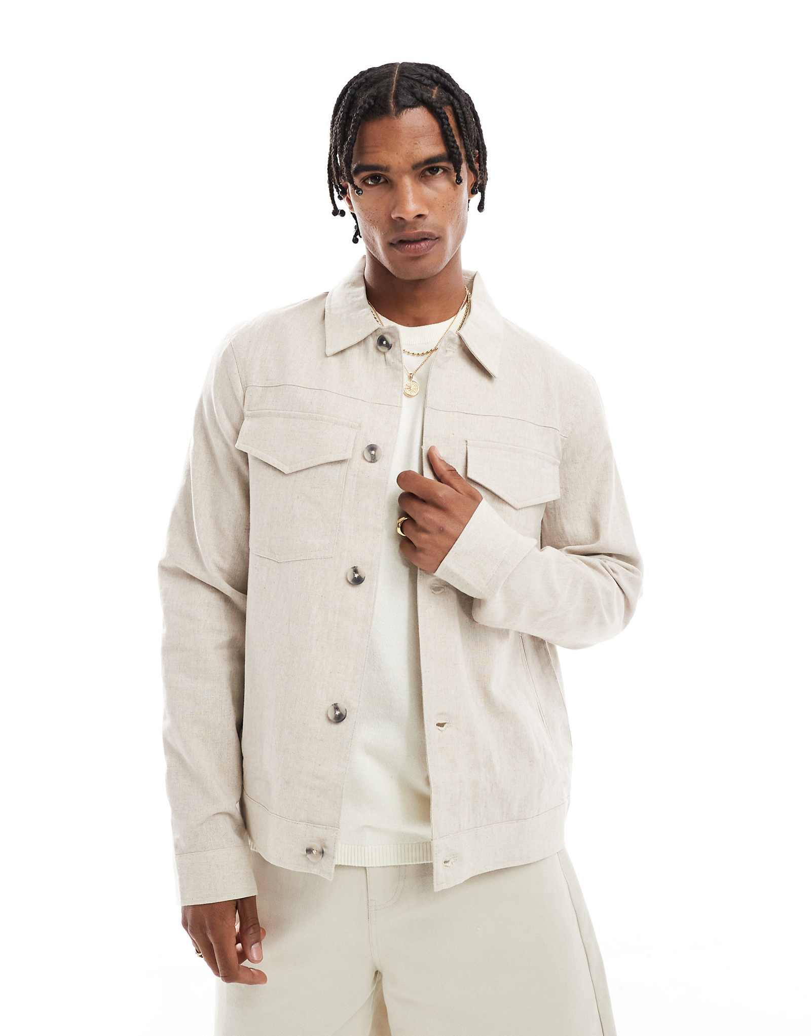 Льняной жакет в стиле вестерн от River Island из камня 8990₽