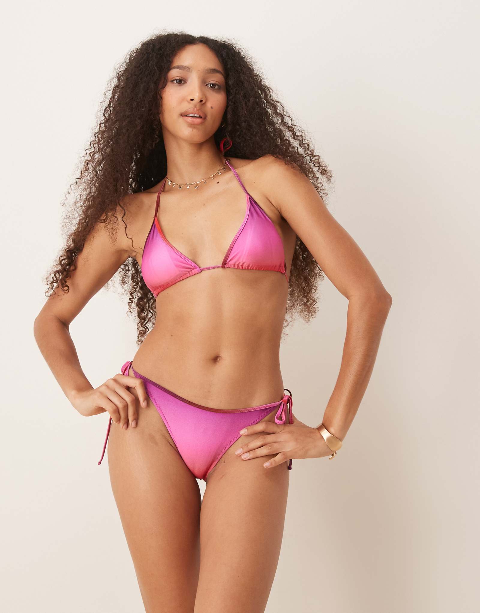 Розовые плавки-бикини с градиентом Mango sunset