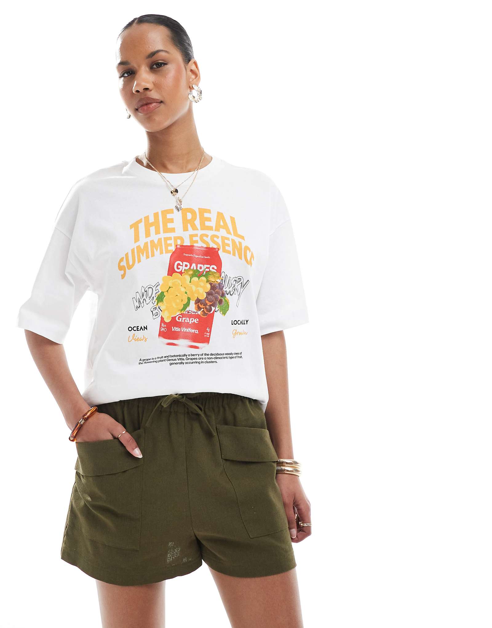 Шорты из поношенной льняной смеси с завязками на талии зеленого цвета хаки 4590₽