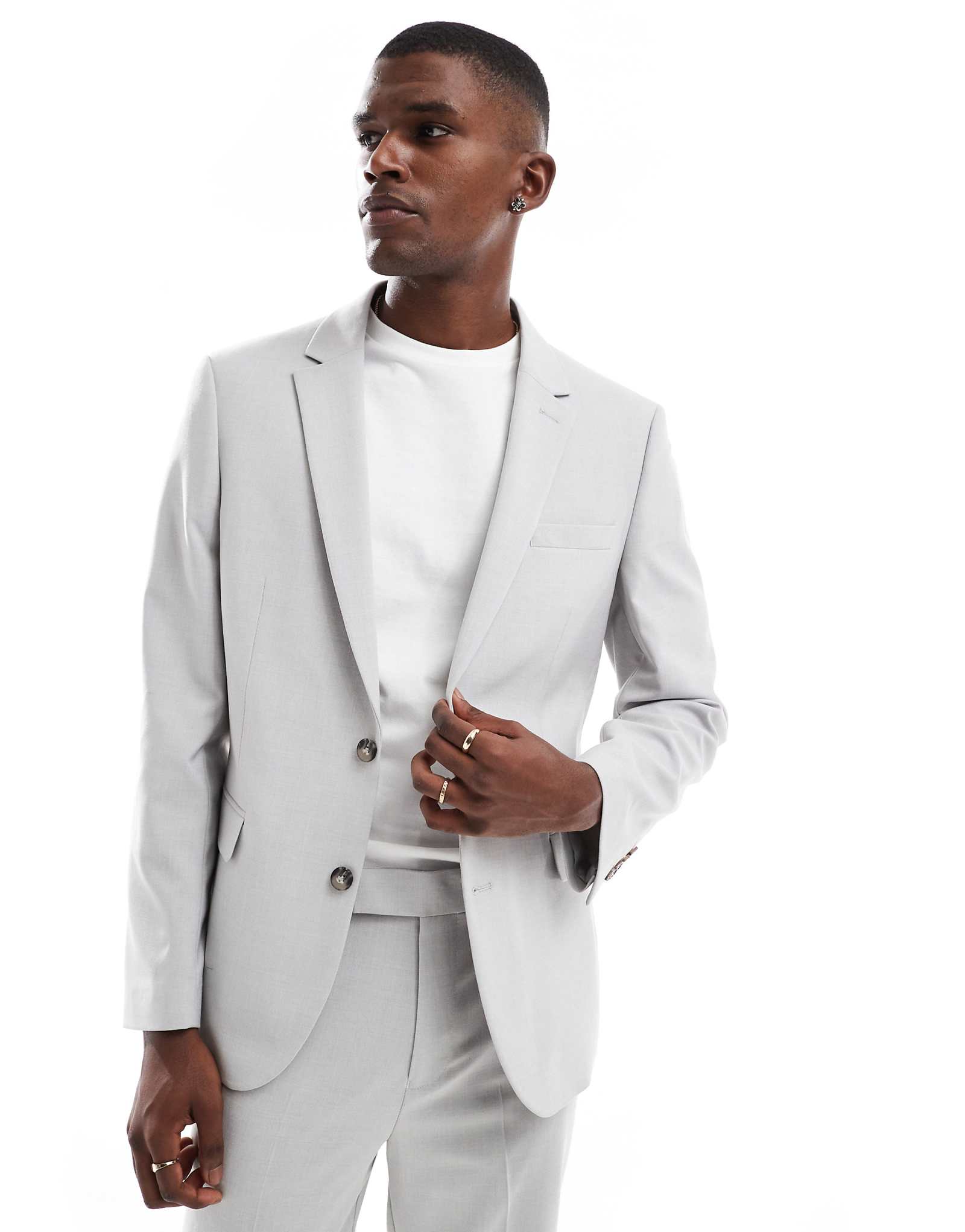 Приталенный пиджак ASOS DESIGN от костюма ледяного серого цвета 16290₽