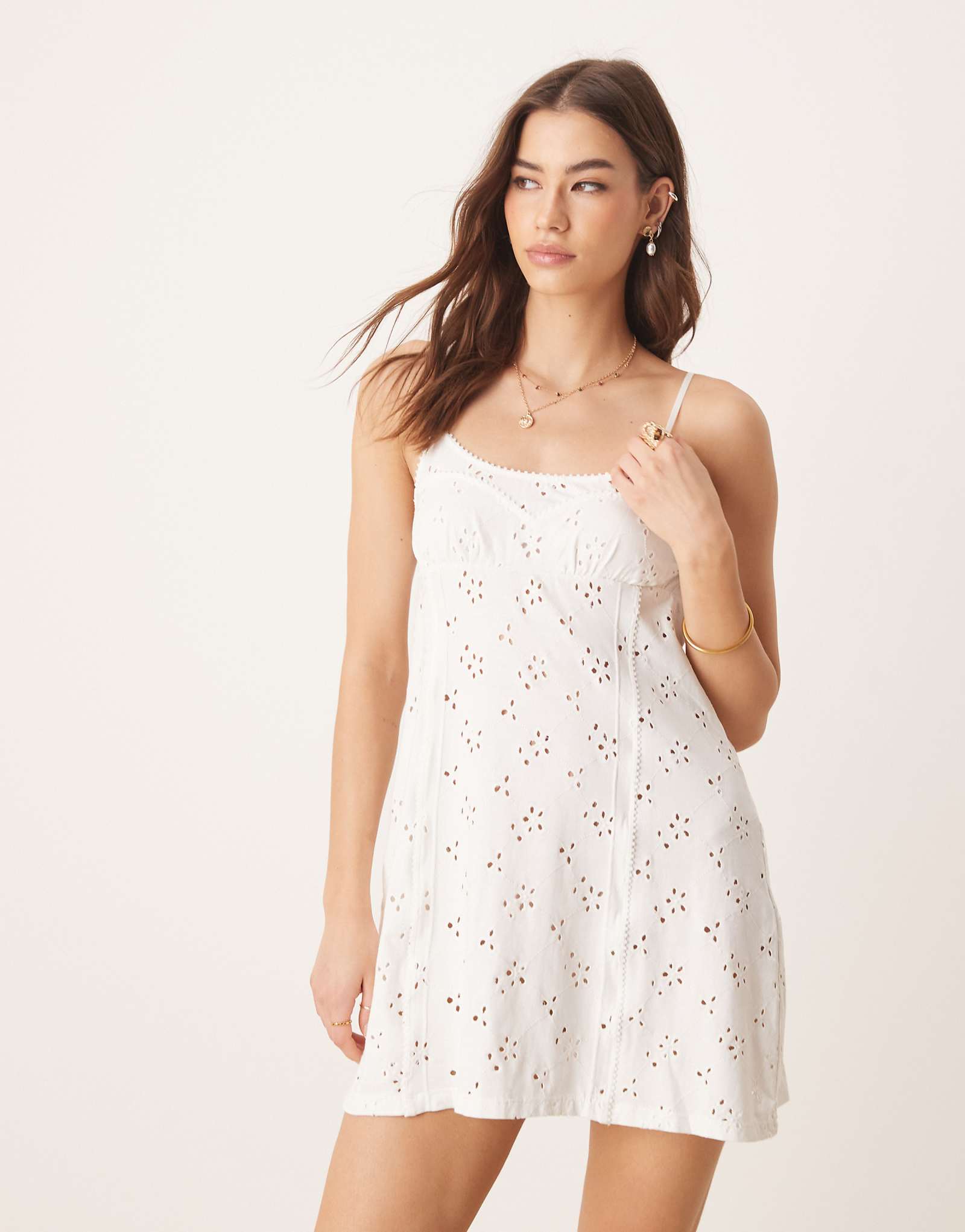 Мини-платье-комбинация Free People full bloom pointelle цвета слоновой кости 15890₽