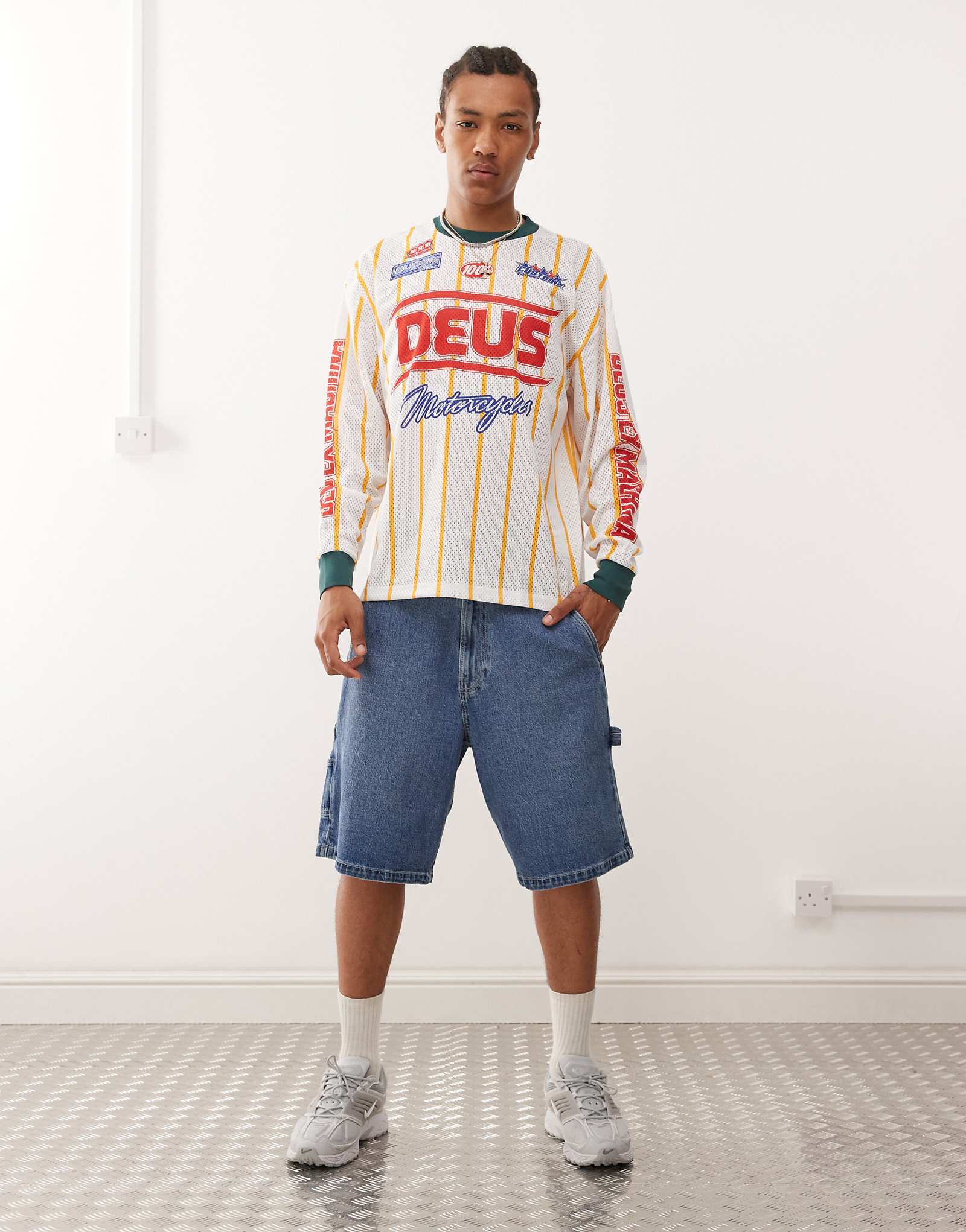 Белая футболка с длинным рукавом Deus Ex Machina Route One moto