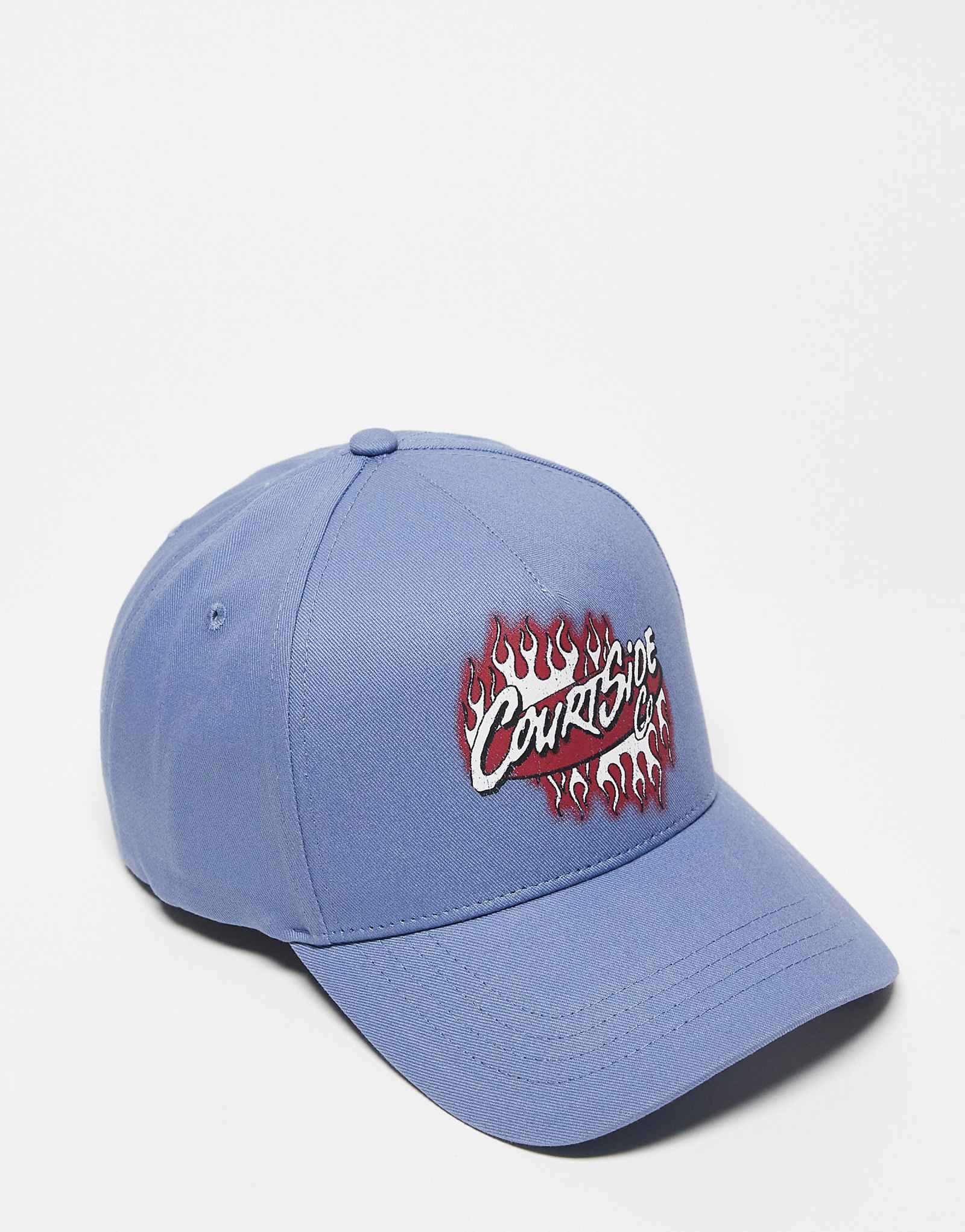 Бейсболка-снэпбэк синего цвета с логотипом в виде узора по бокам