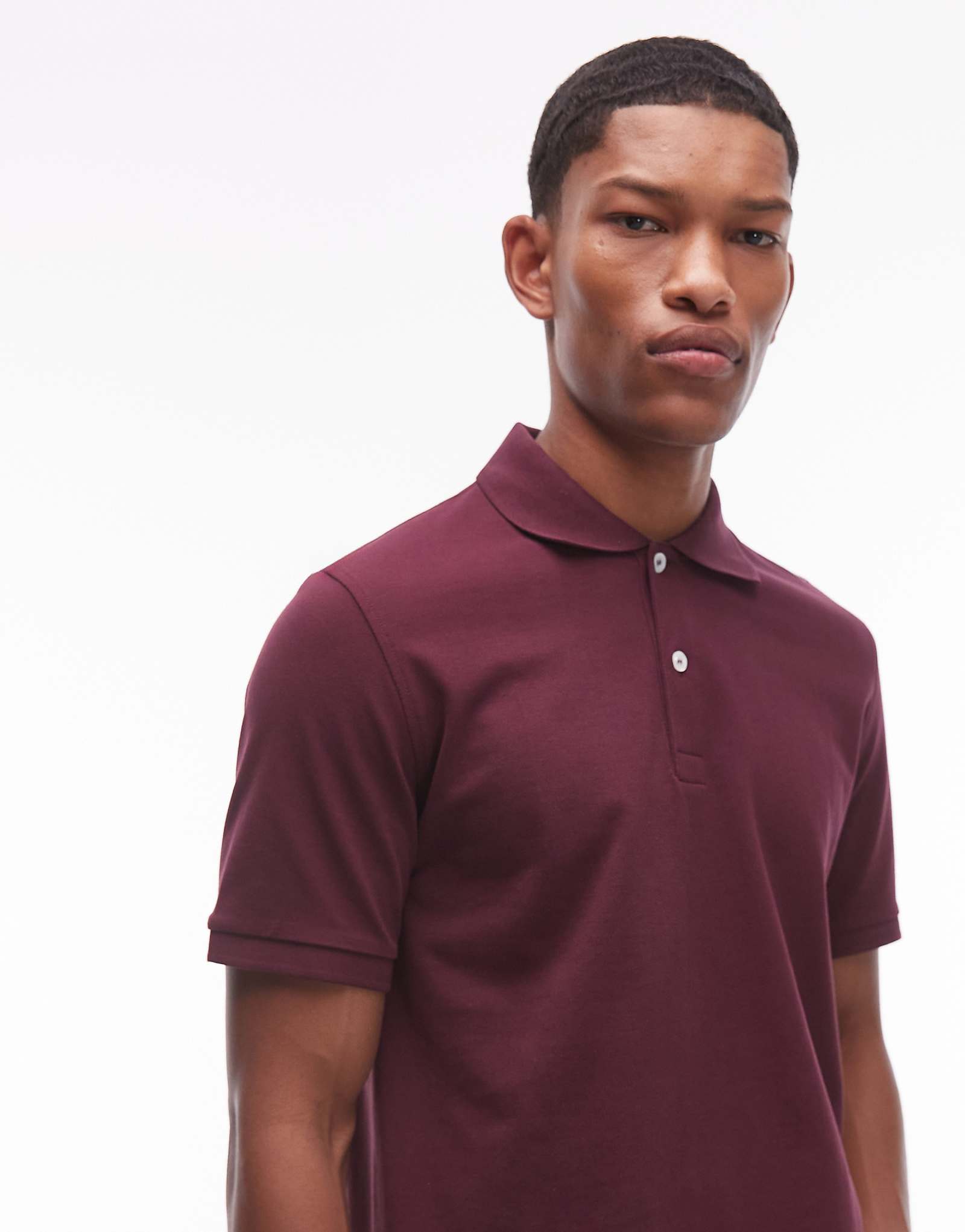 Рубашка поло из джерси ARKET pique с коротким рукавом бордового цвета 10490₽