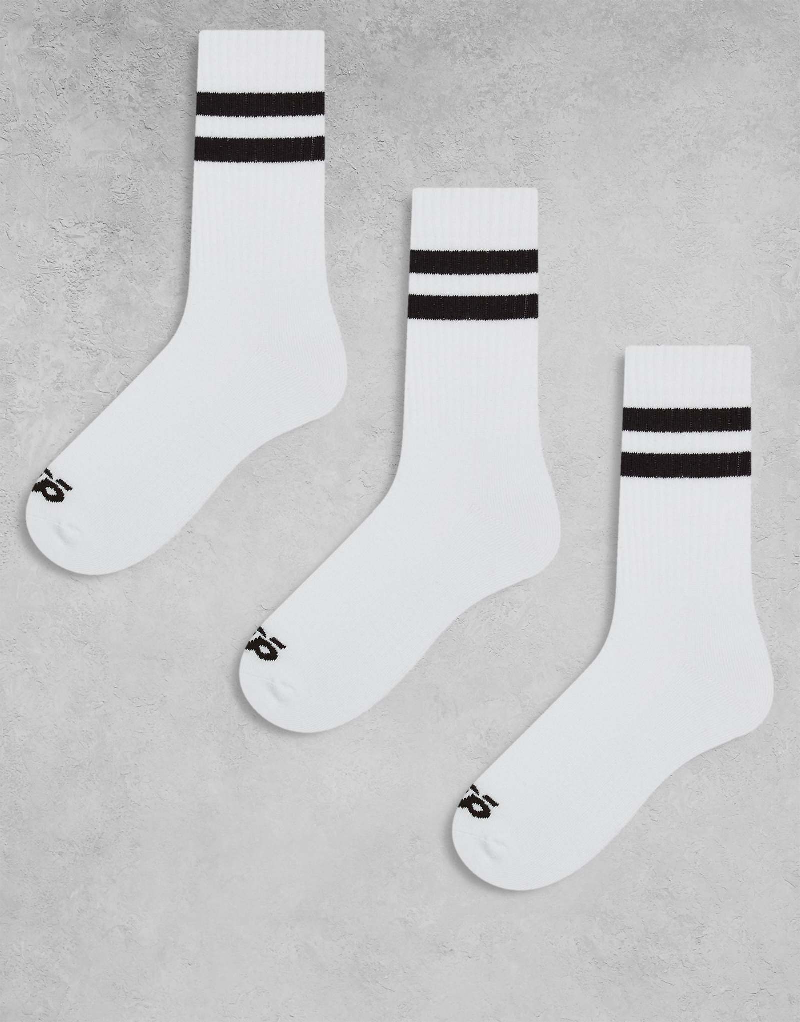 4505 3 упаковки быстросохнущих носков crew из 2 штук белого цвета в кофейную полоску 3490₽