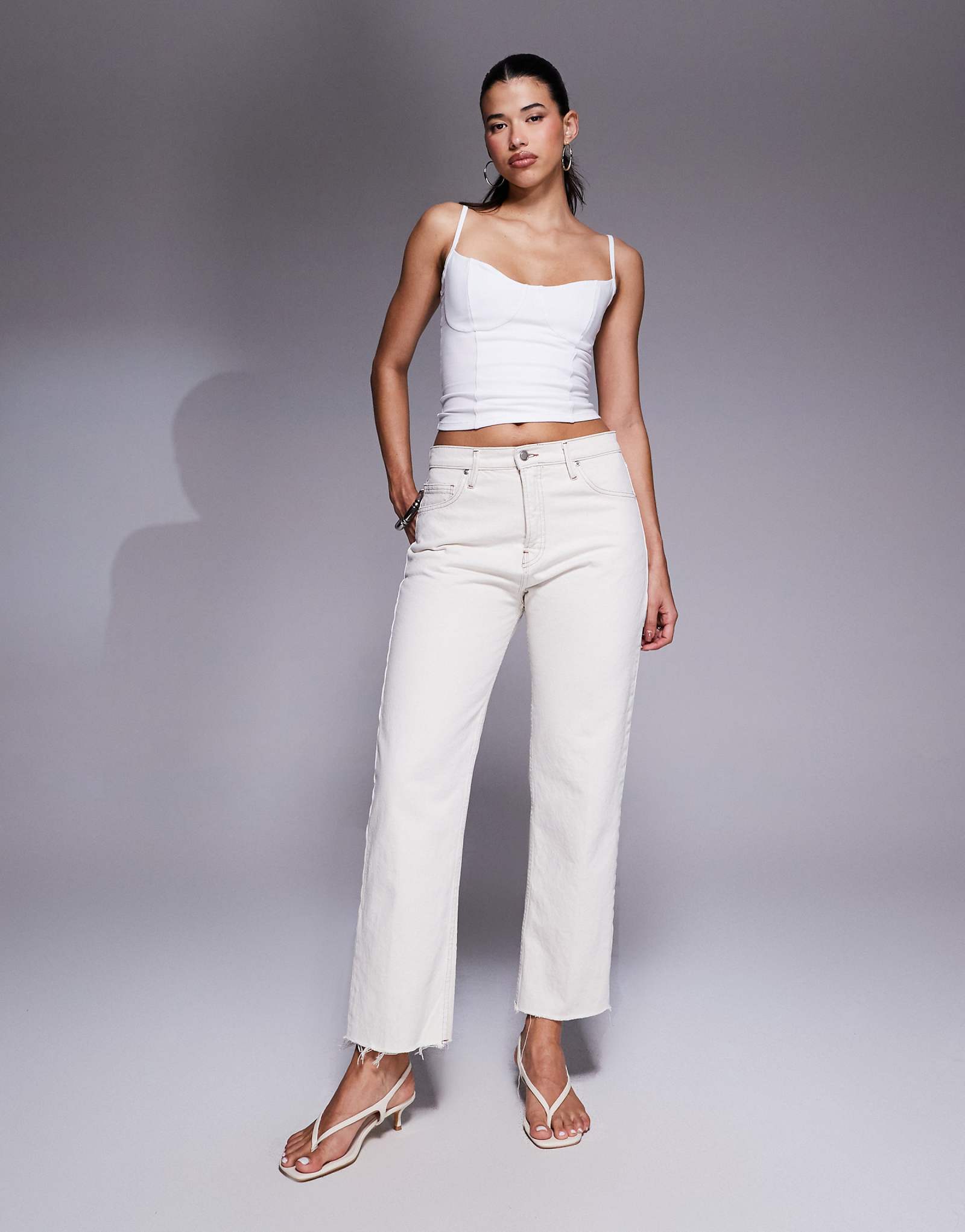 Хорошие американские прямые джинсы good standard жемчужного цвета