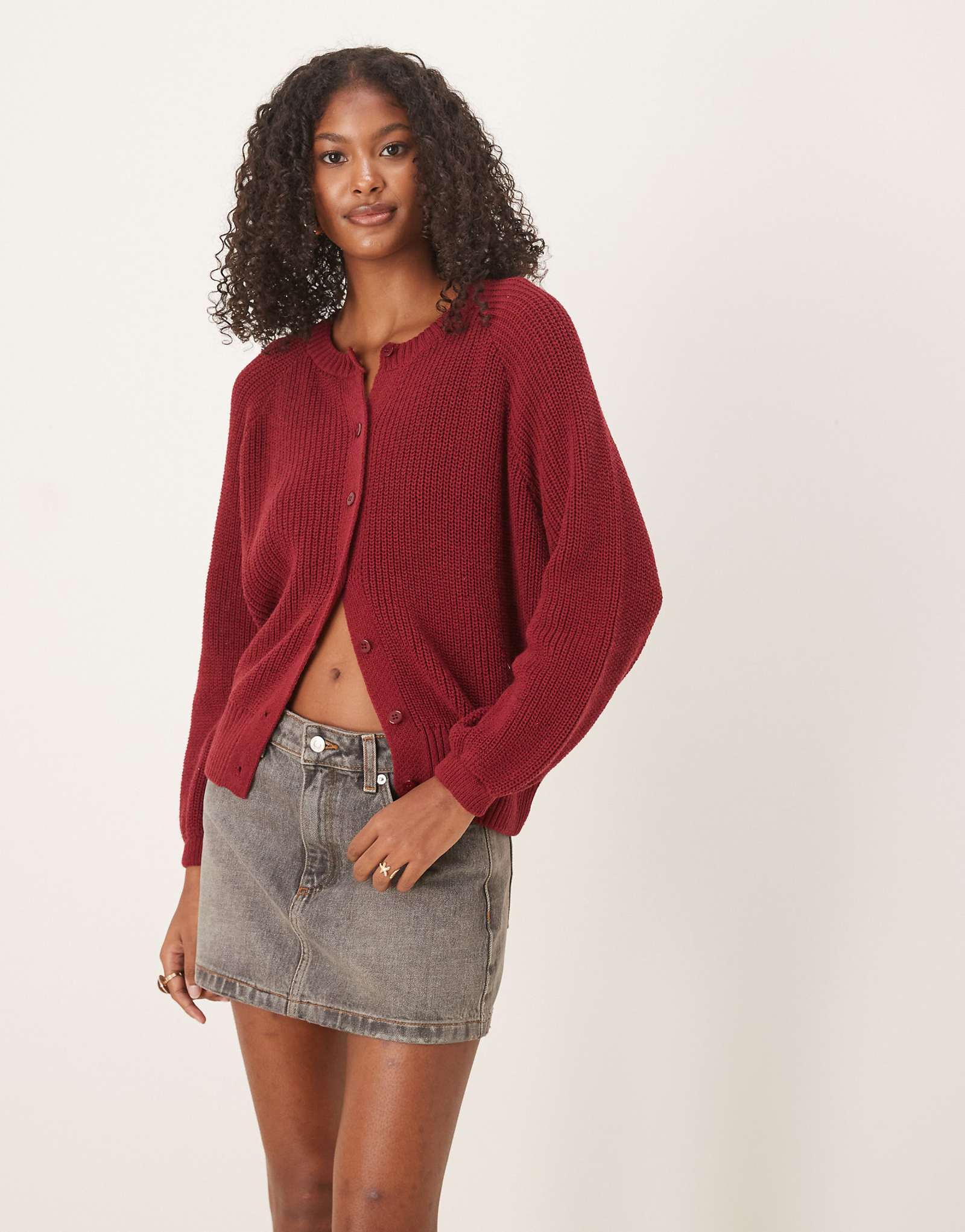 Вязаный кардиган реглан ASOS DESIGN цвета ржавчины 8790₽