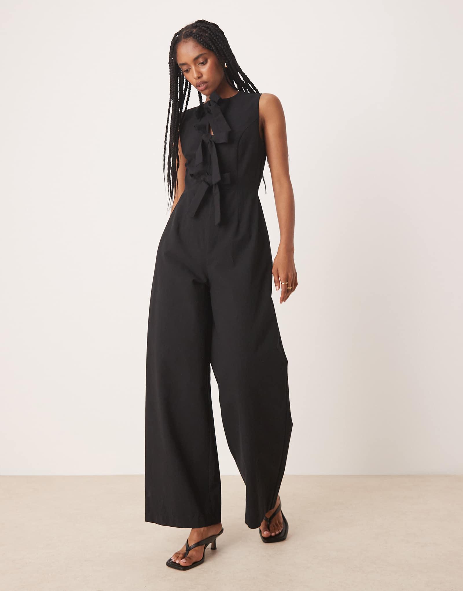 Комбинезон с прямыми штанинами Nobodys Child Bertha bow спереди черного цвета 31690₽