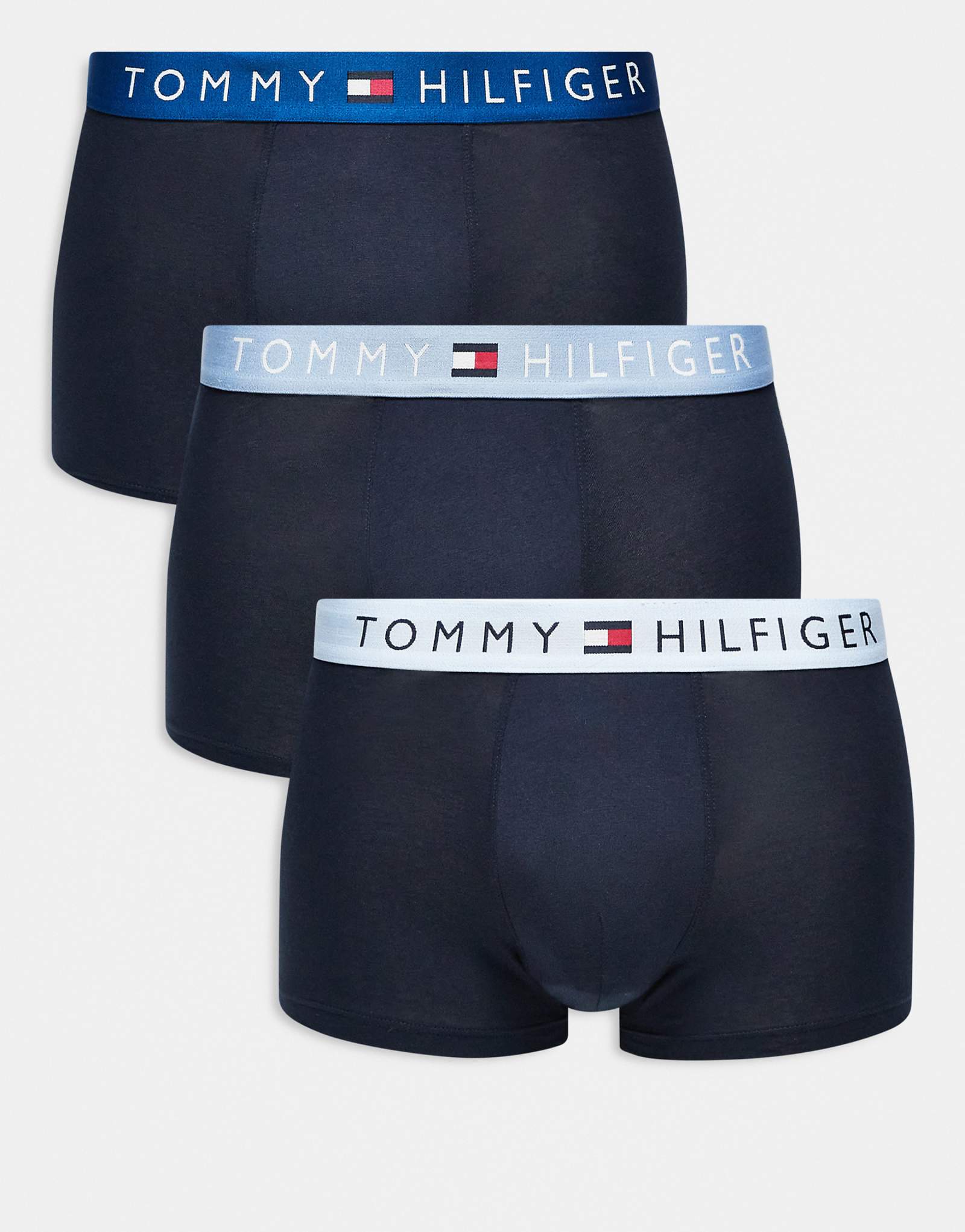 Оригинальные трусы Tommy Hilfiger из 3-х комплектов темно-синего цвета с синим поясом 12490₽