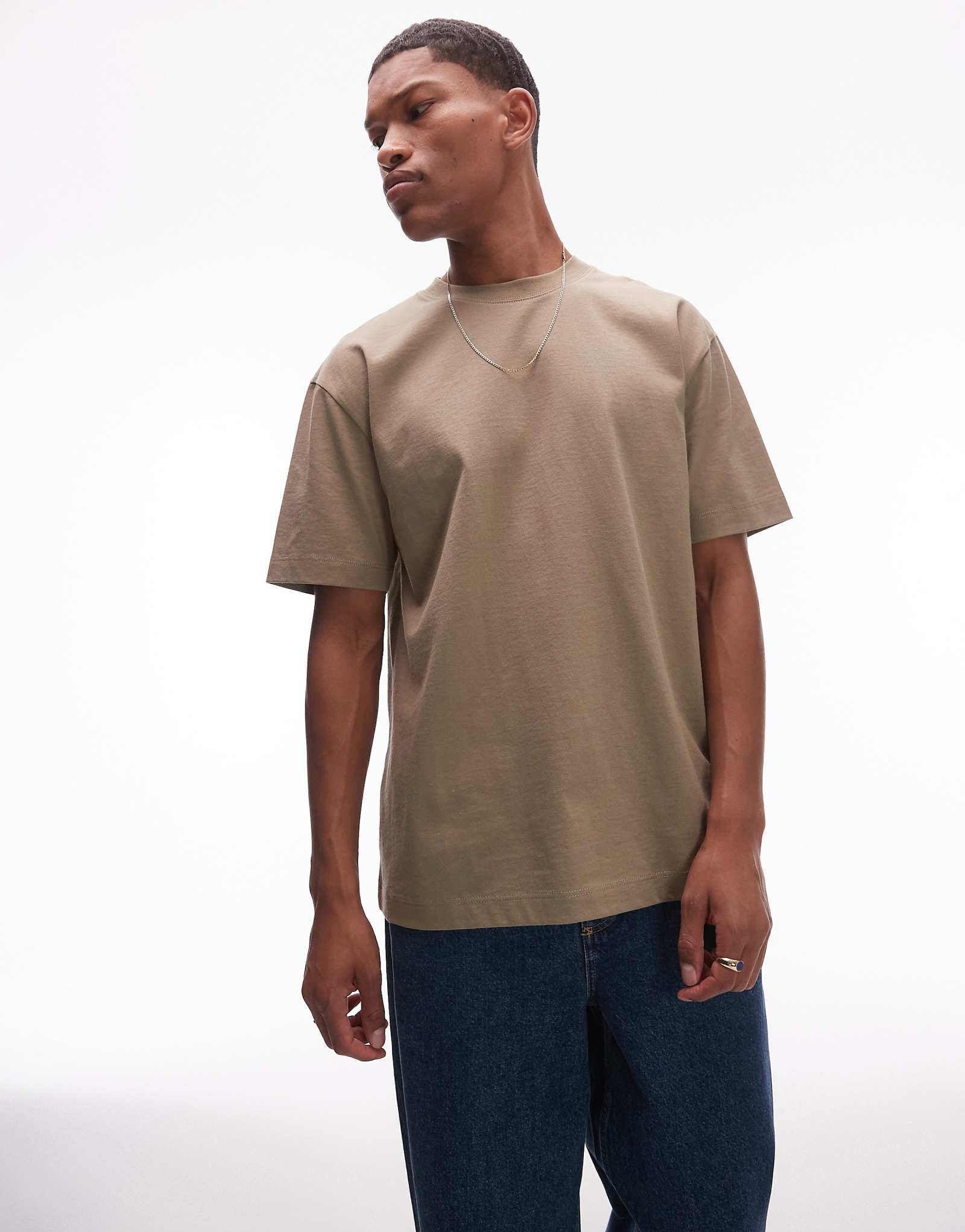 Футболка Topman oversize fit цвета хаки