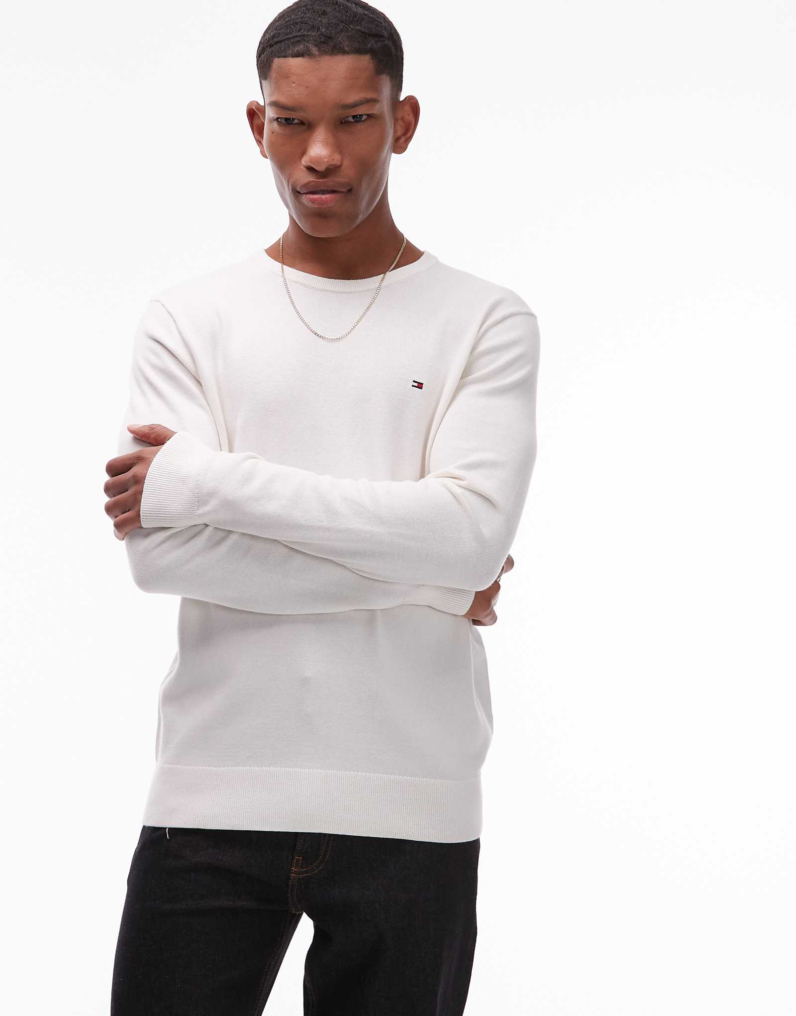 Свитер с логотипом Tommy Hilfiger белого цвета 26990₽