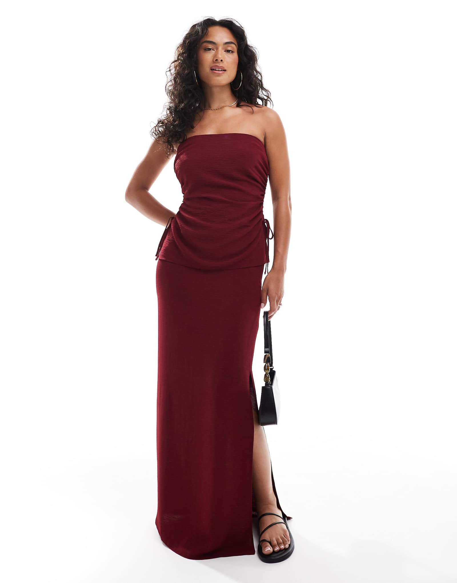 ДИЗАЙНЕРСКАЯ макси-юбка ASOS винного цвета - часть комплекта 9190₽