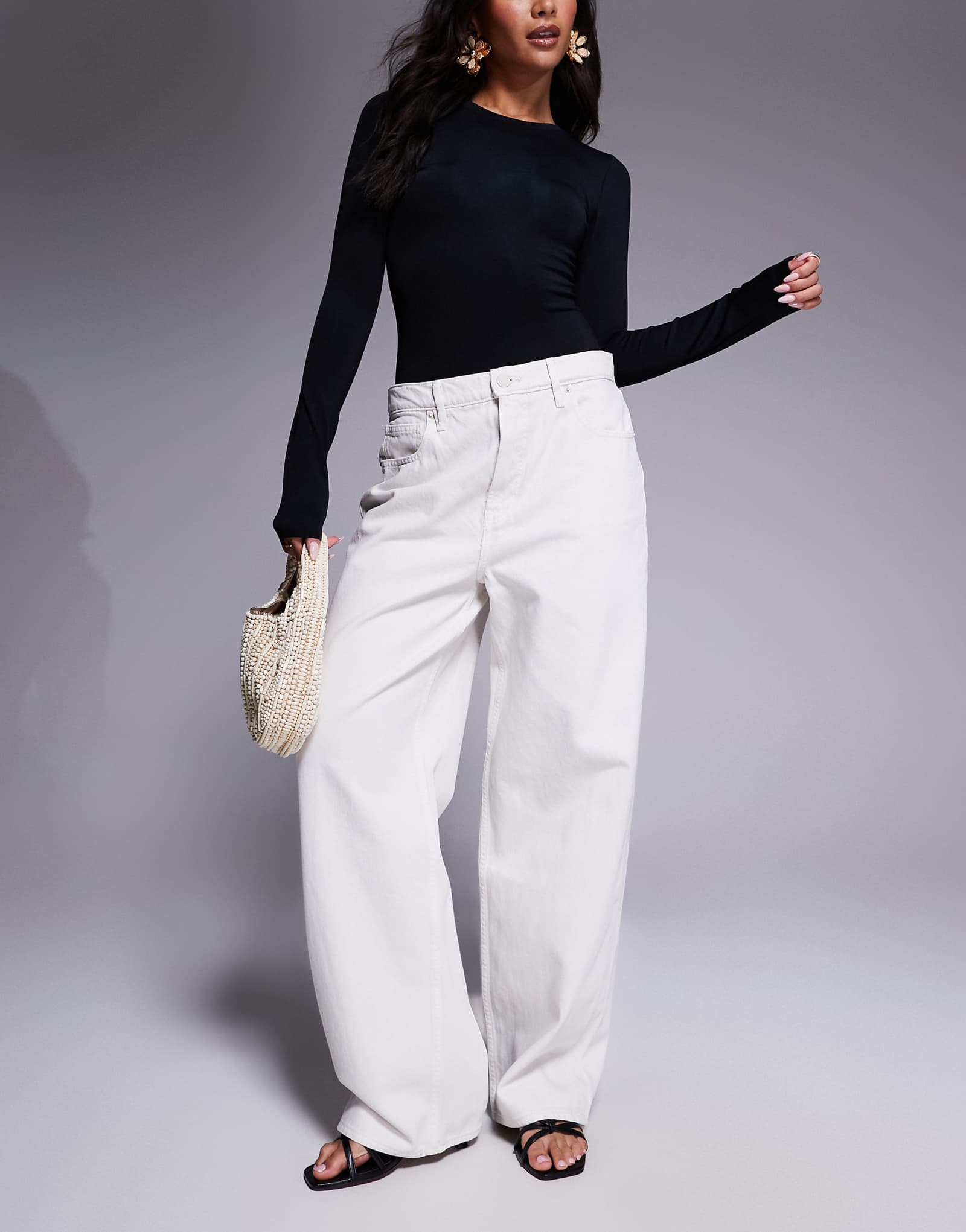 Хорошие американские мешковатые джинсы good standard облачно-белого цвета 33490₽