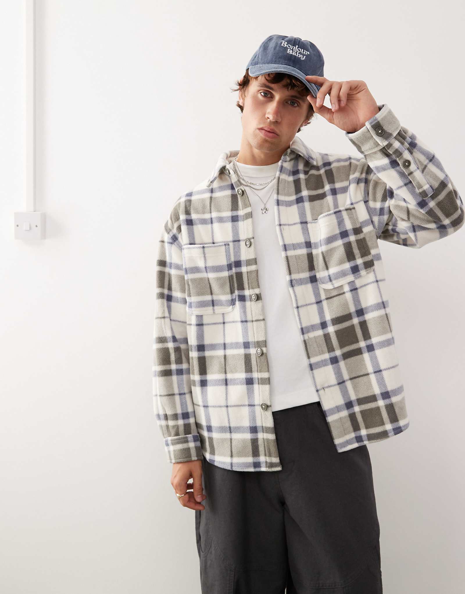 Флисовая рубашка в клетку Weekday 12390₽