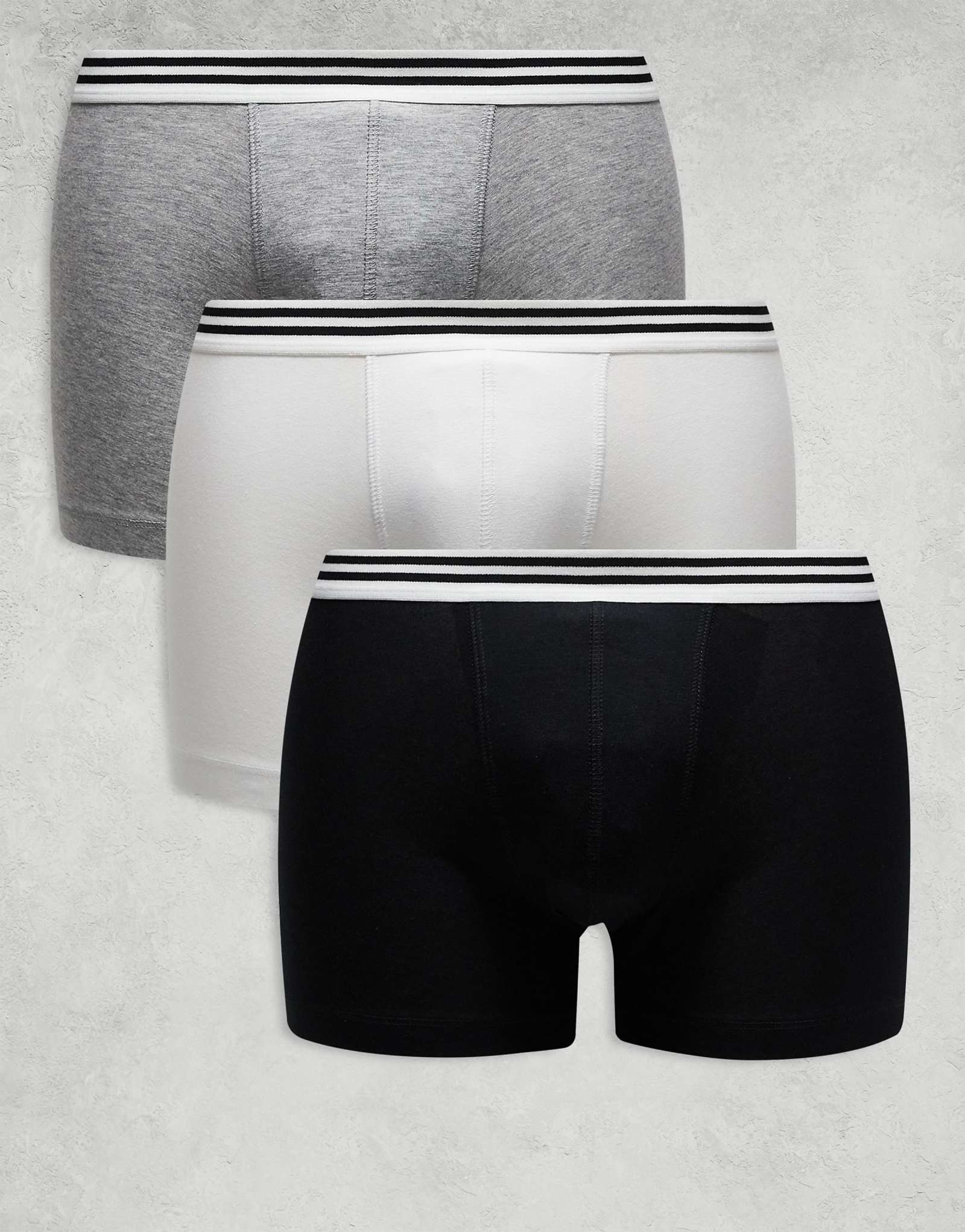 ДИЗАЙНЕРСКИЕ плавки ASOS из 3 предметов с полосатым поясом черного белого и серого цветов 4590₽