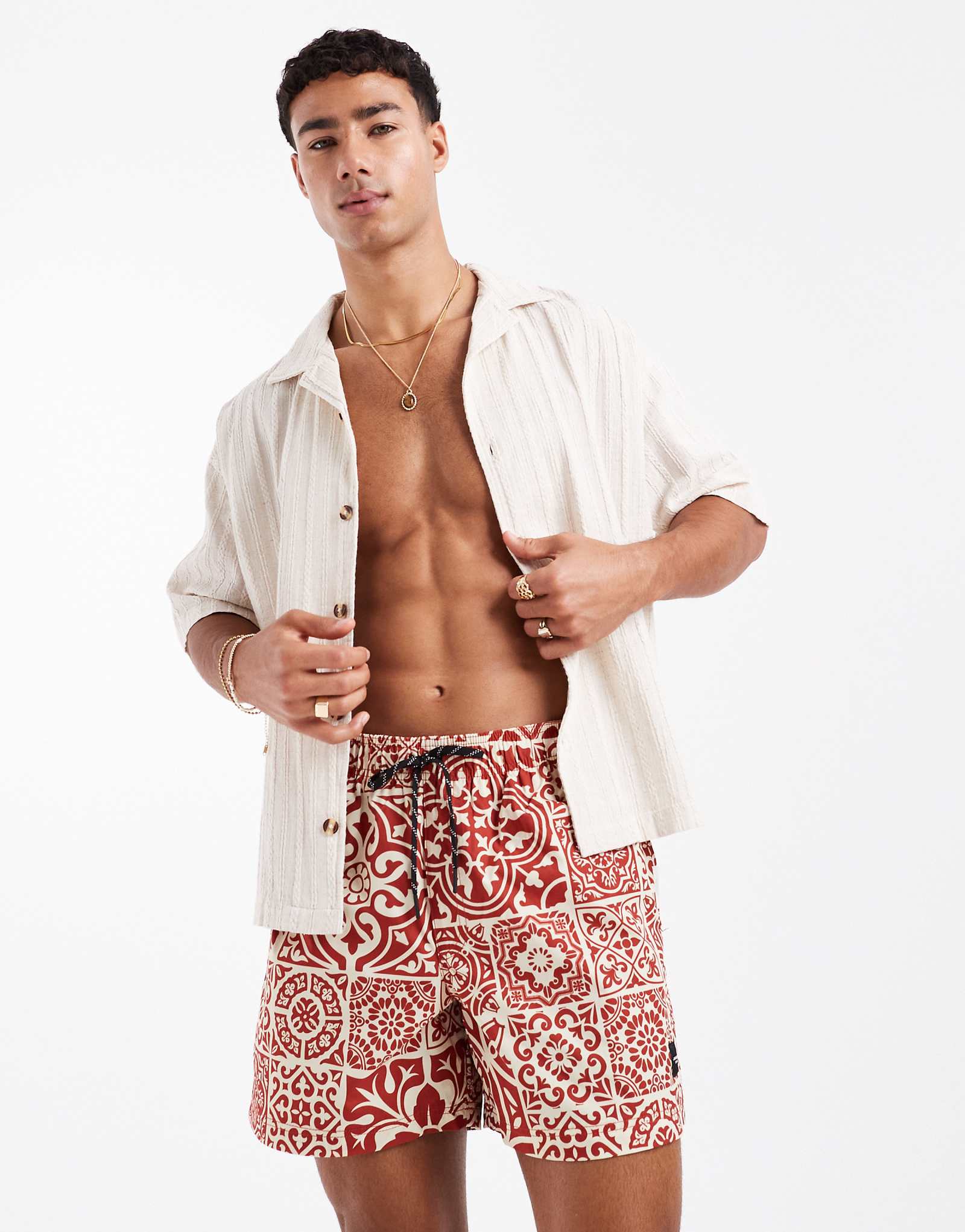 Плавательные шорты Jack -Jones с терракотовым принтом плитка 5090₽