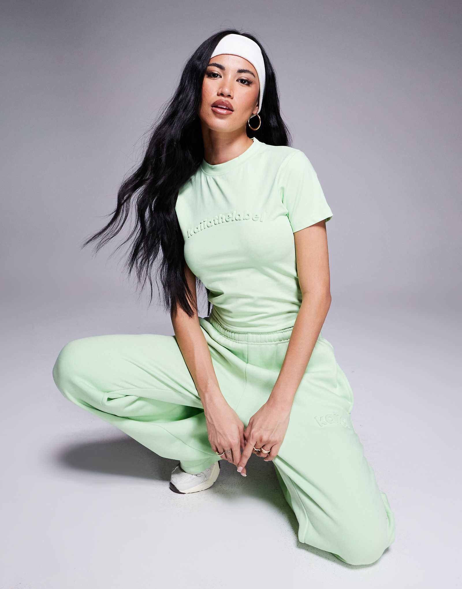 Детская футболка с тисненым логотипом Kaiia цвета лаймового шербета - часть комплекта 5290₽