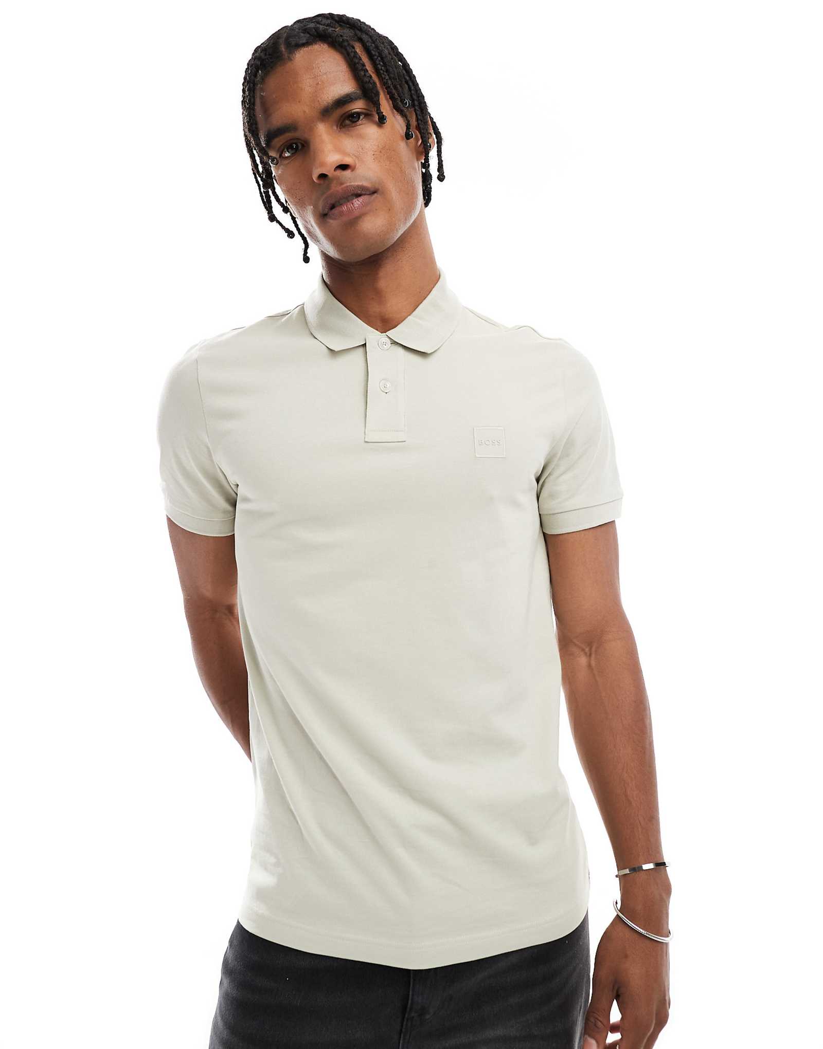 Рубашка поло для пассажира Boss Orange светло-бежевого цвета 18190₽