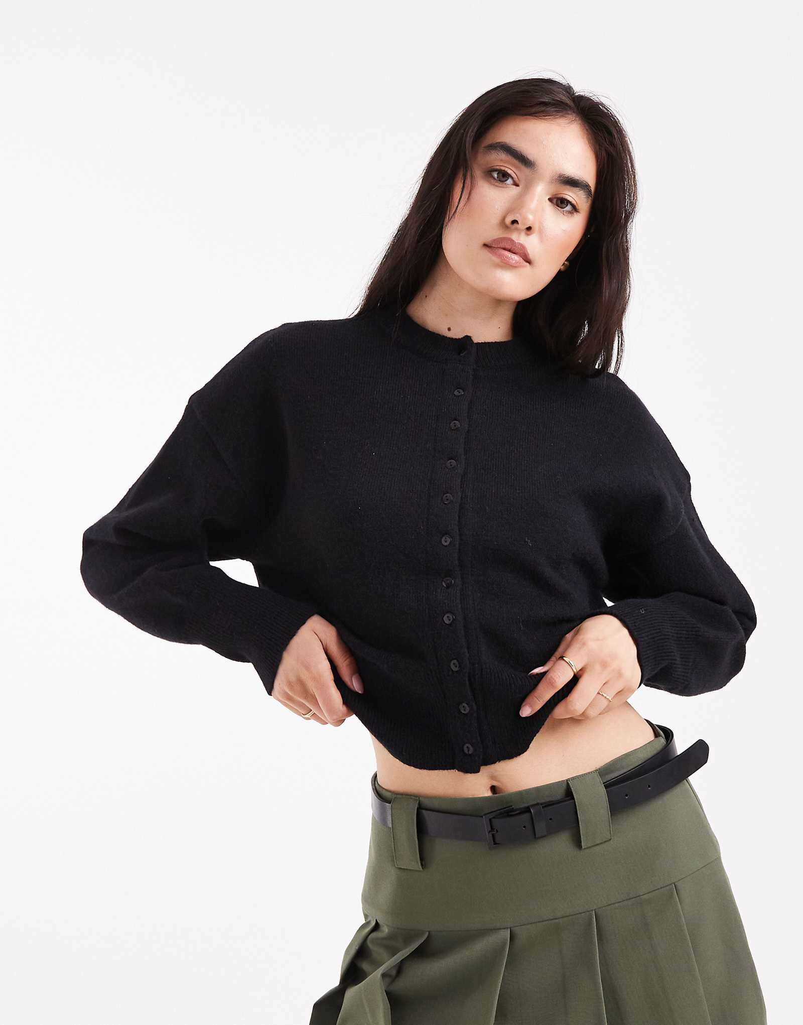 Черный кардиган с приталенной талией Daisy Street 10590₽