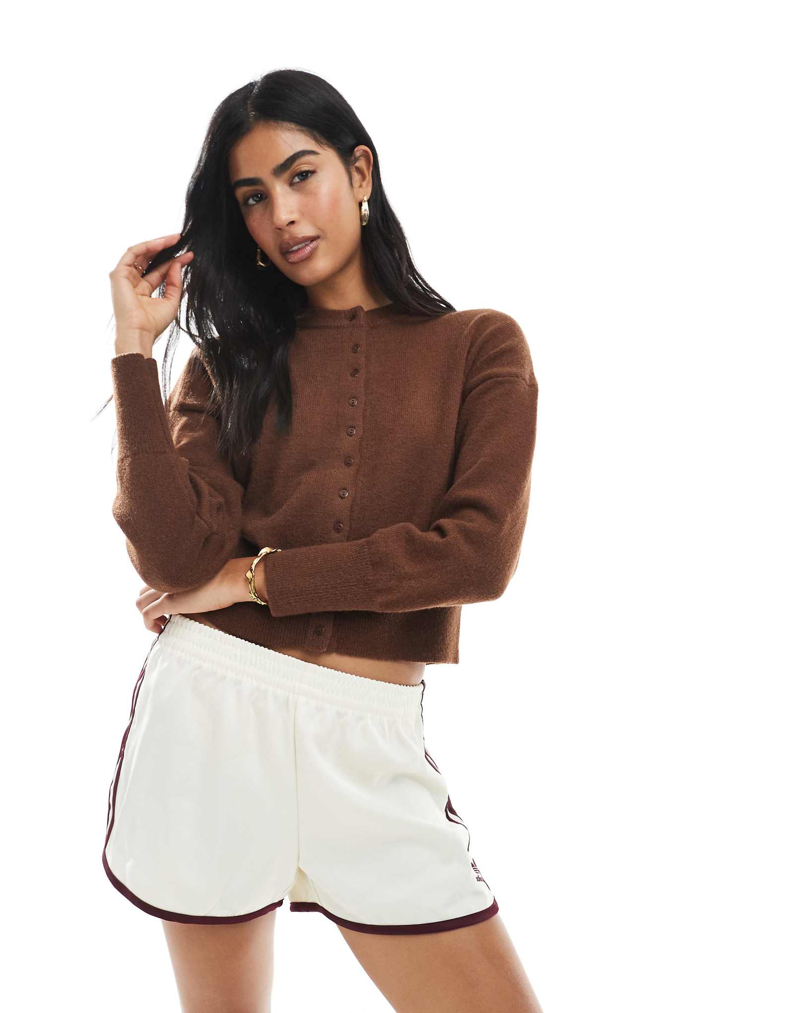 Коричневый кардиган с приталенной талией от Daisy Street 10590₽