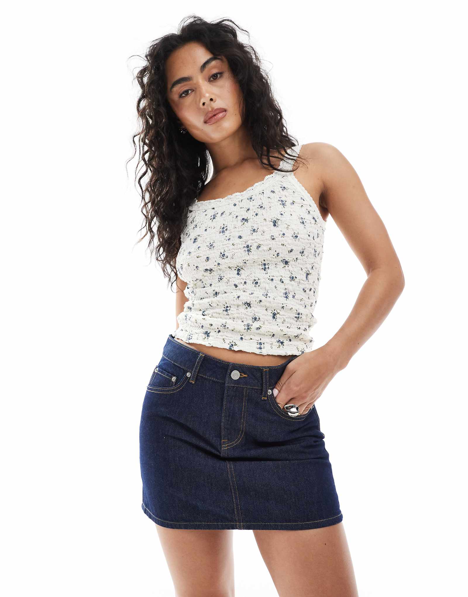 Джинсовая мини-юбка JJXX темно-синего цвета - часть комплекта 11790₽