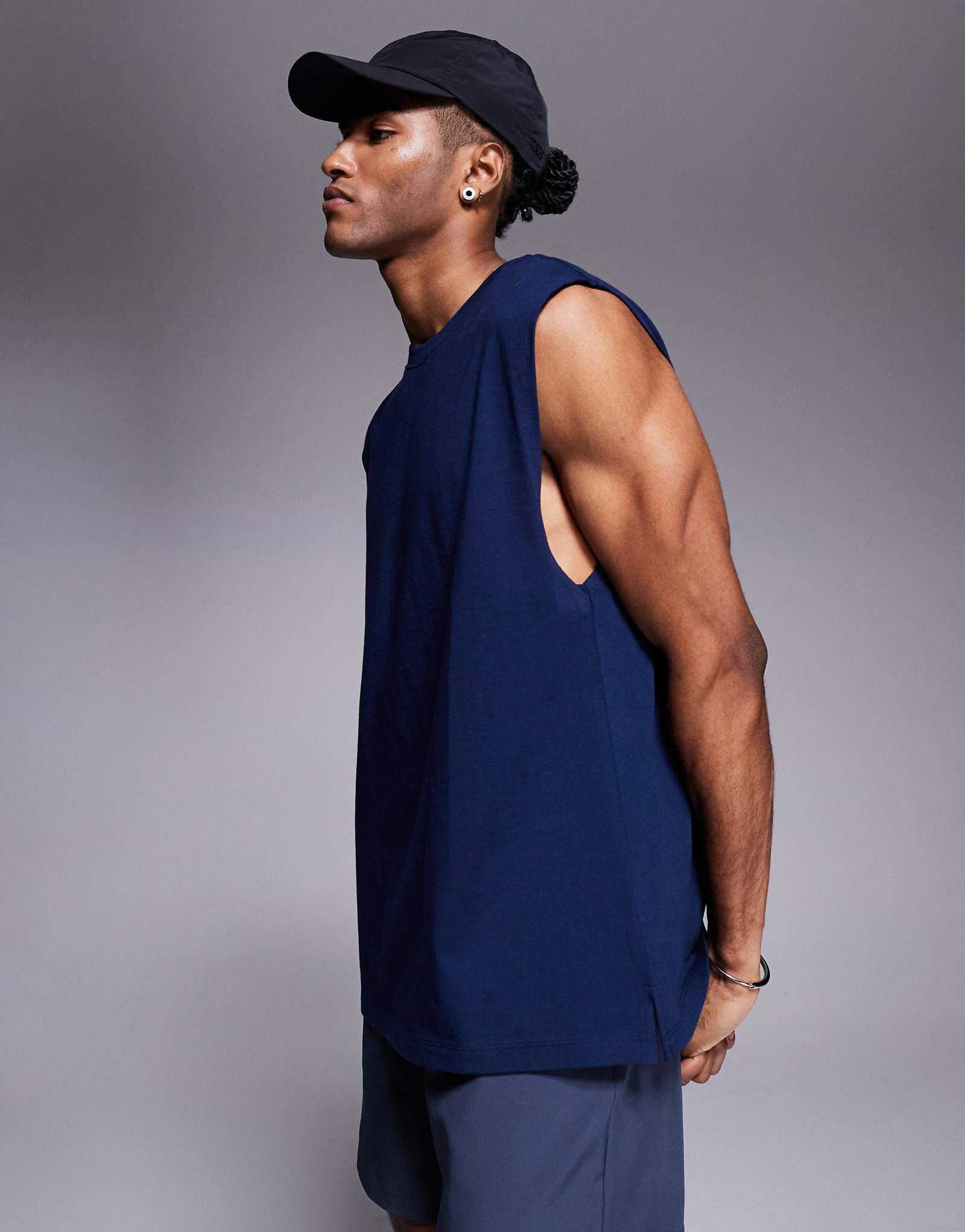 4505 Icon хлопковый тренировочный бак с помпой большого размера с быстросохнущим покрытием темно-синего цвета 4690₽