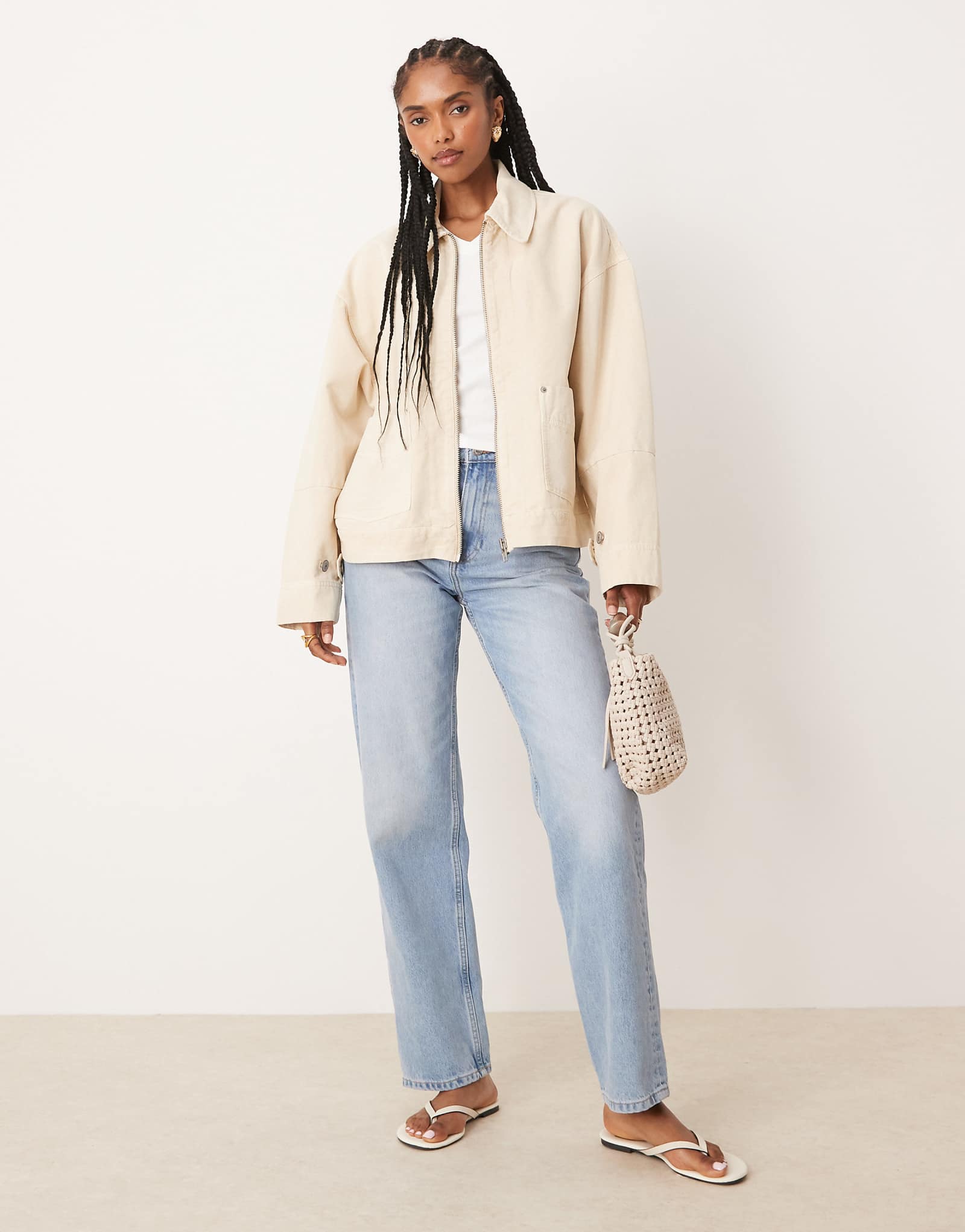 Холщовая куртка Free People sally цвета слоновой кости 30190₽