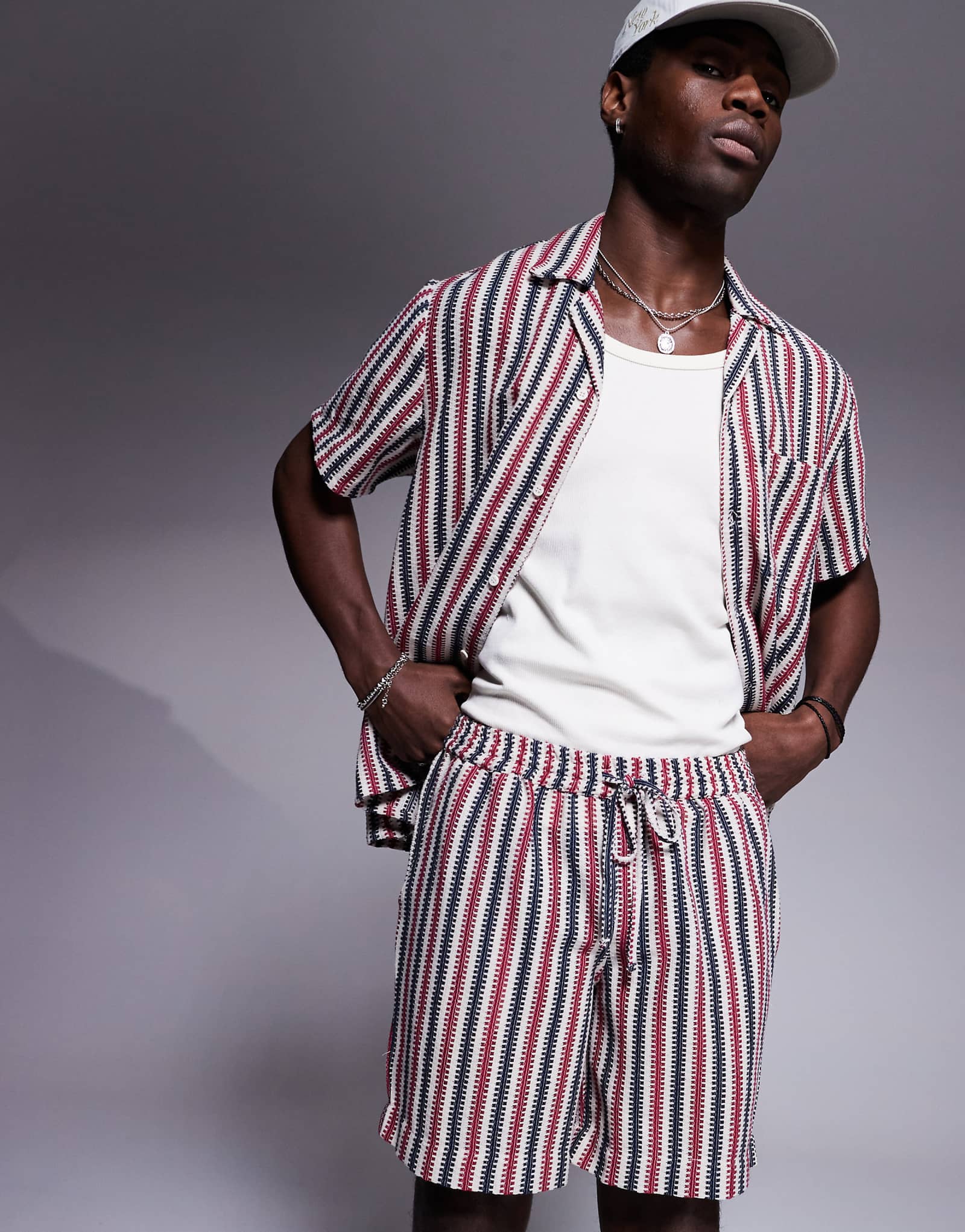 Пляжный короткий трикотажный комплект в полоску South Beach состоящий из нескольких частей 4790₽