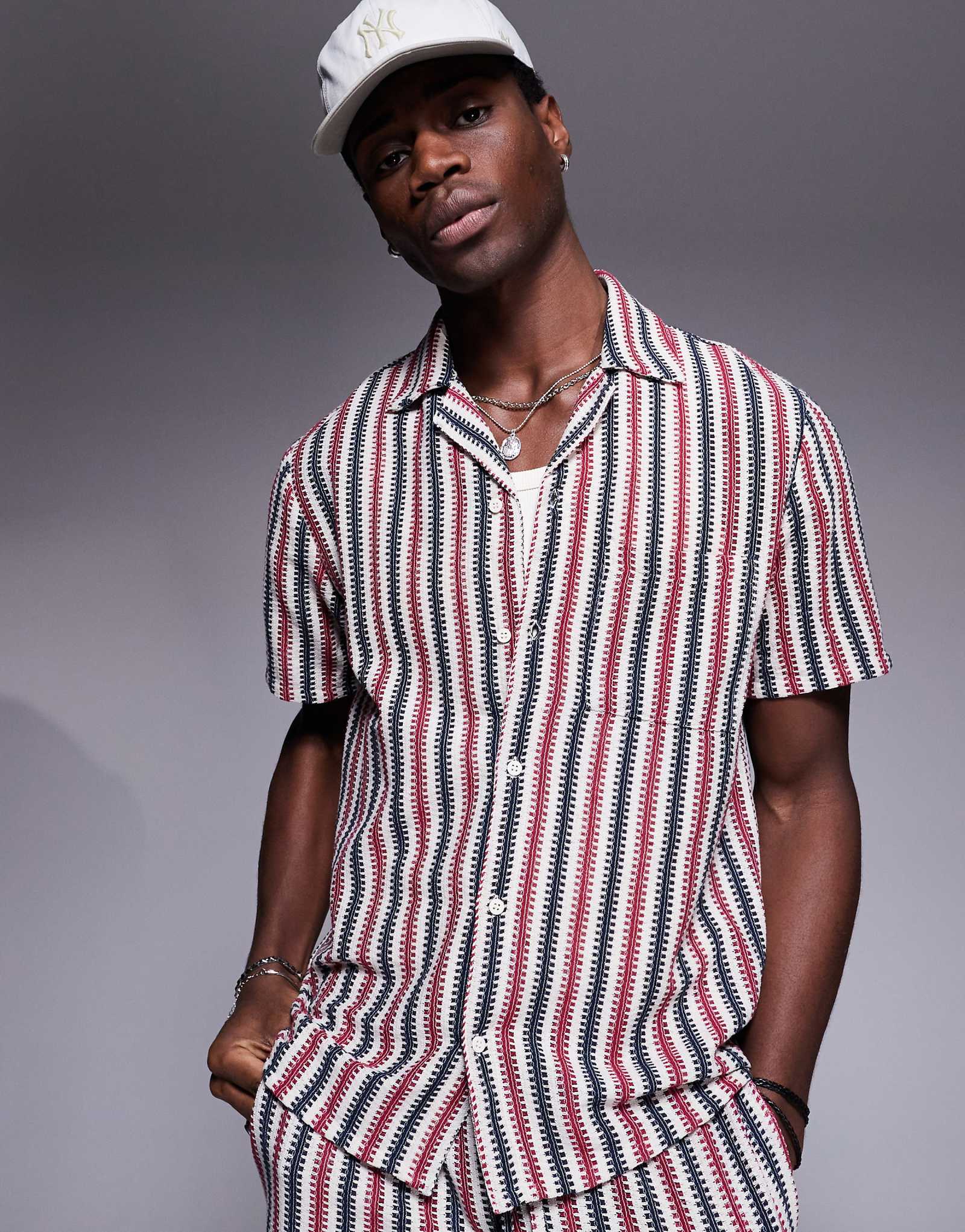 Пляжная рубашка в полоску South Beach, состоящая из нескольких частей комплекта