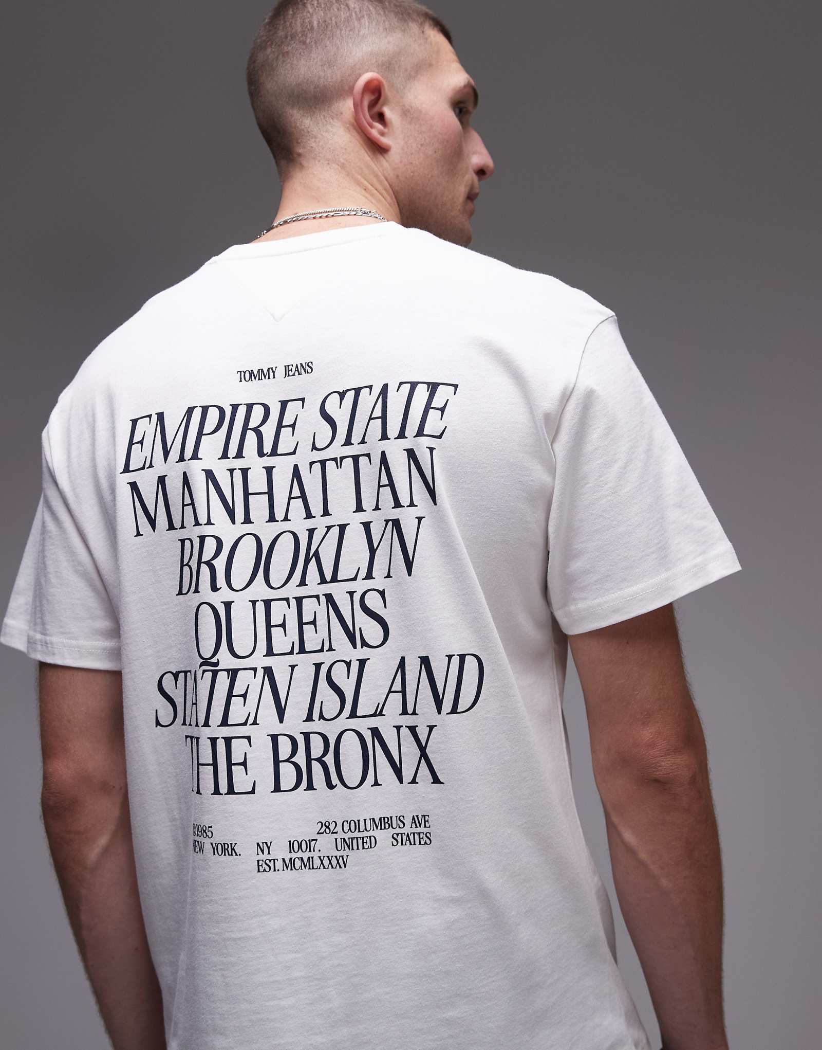 Белая футболка с принтом Tommy Jeans boroughs backprint 10390₽