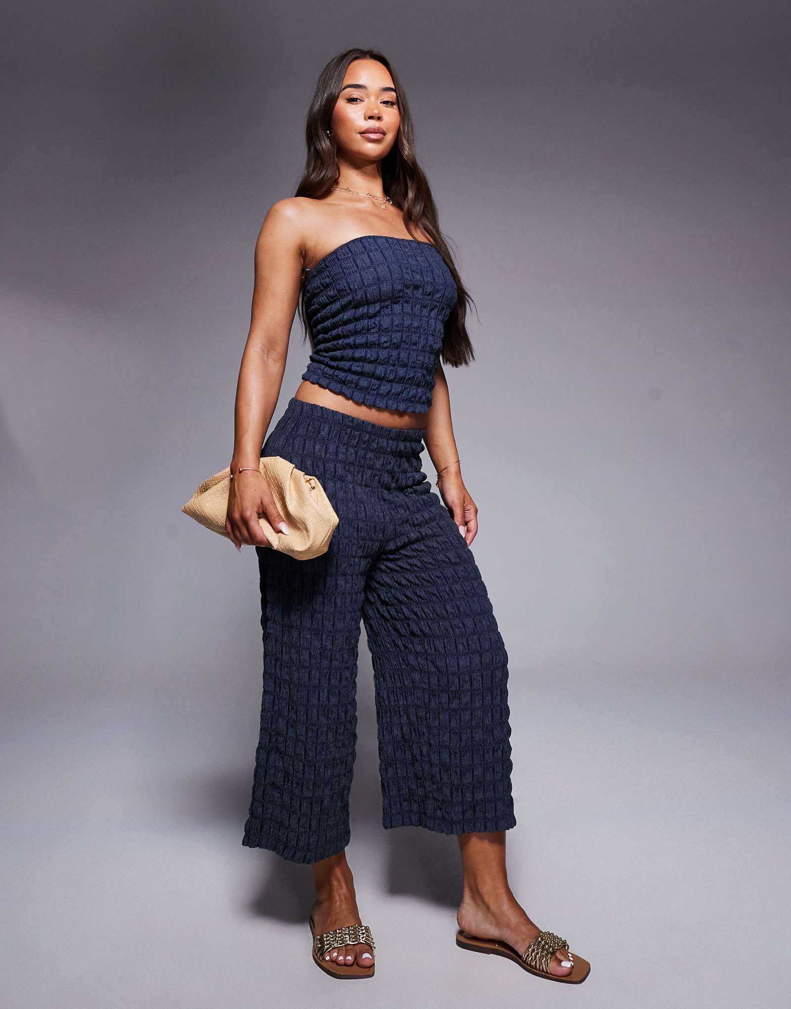 Кюлоты с фактурой River Island синего цвета 9790₽