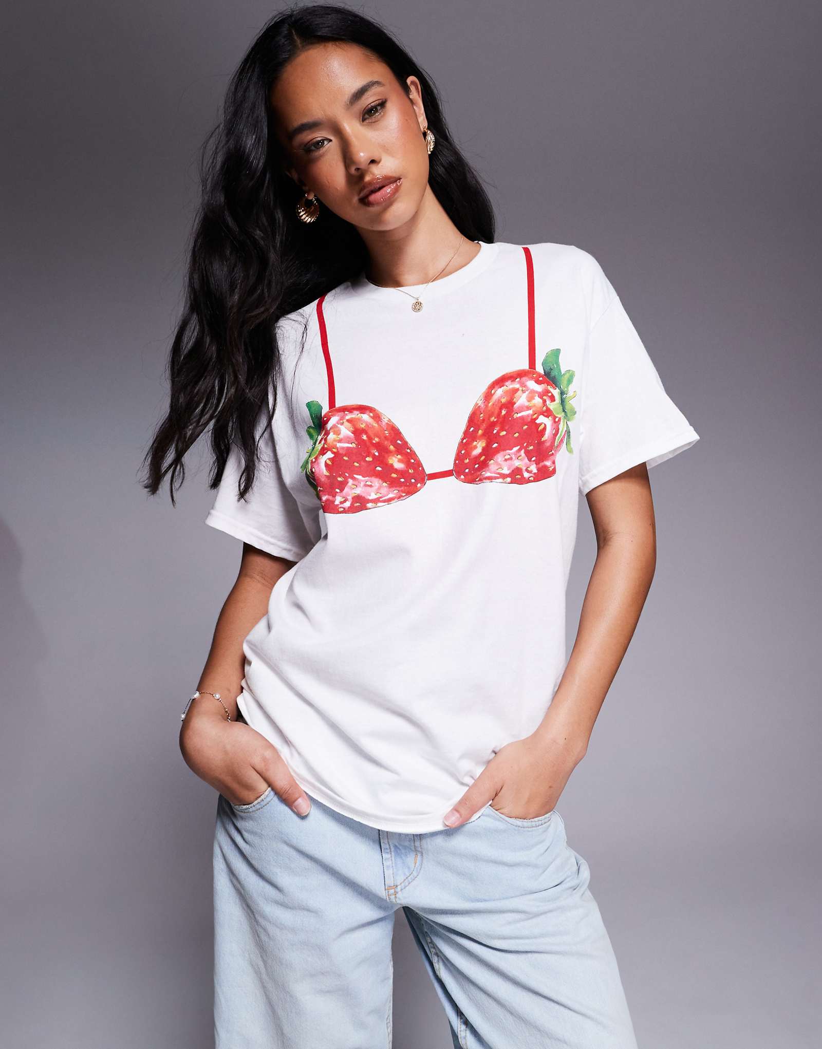 Белая футболка-бикини River Island strawberry 8690₽