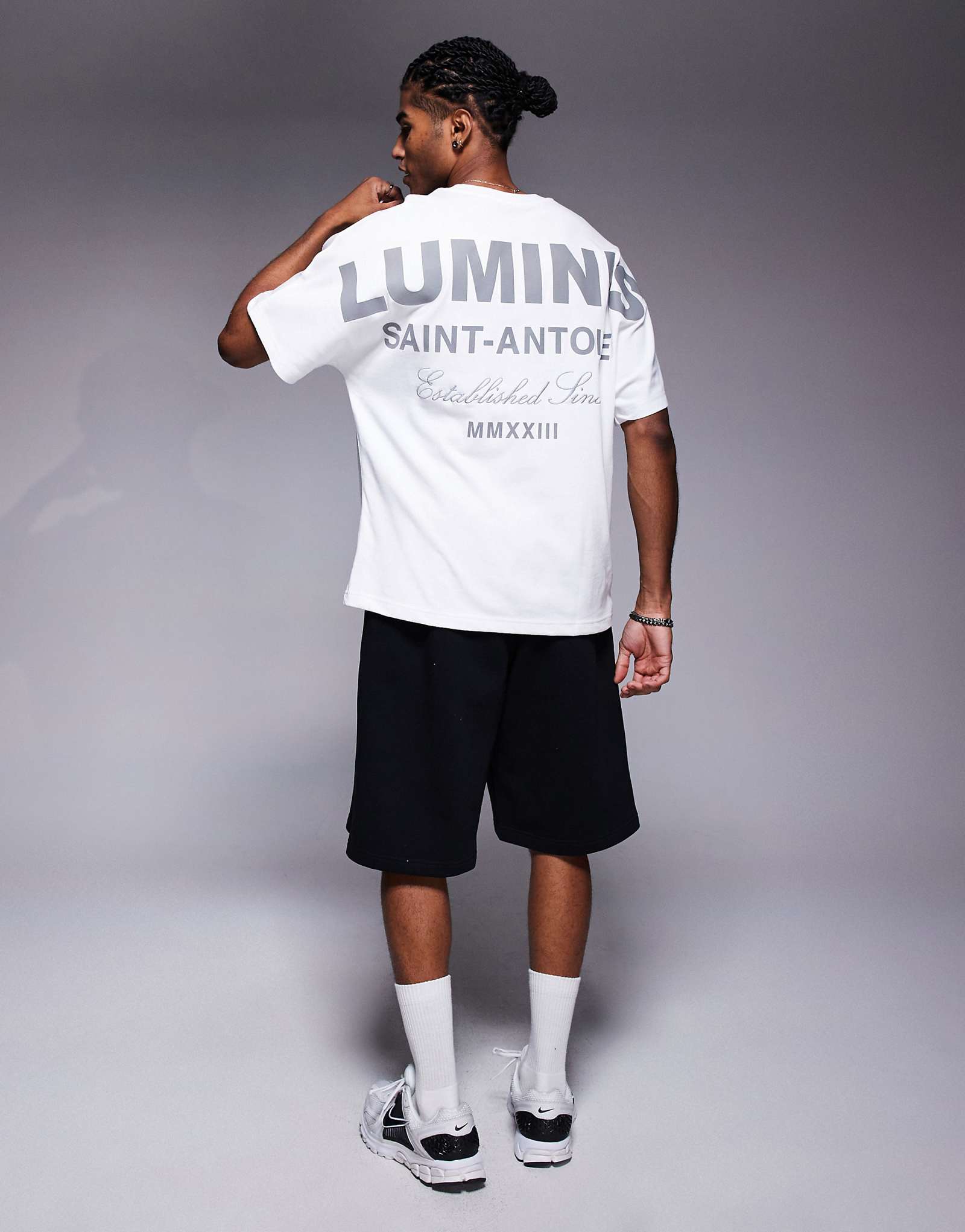 Белая футболка большого размера с принтом River Island Luminis на спине 9790₽