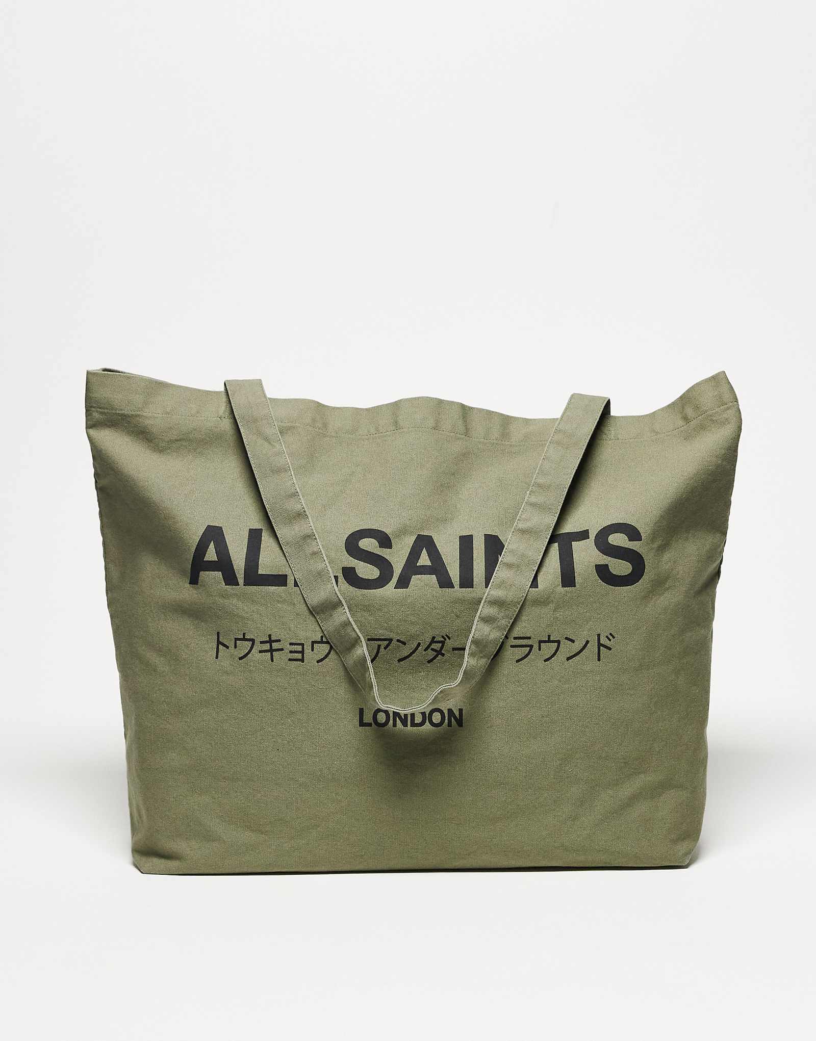 Мужская сумка-тоут AllSaints Underground цвета нори зеленого цвета 9190₽