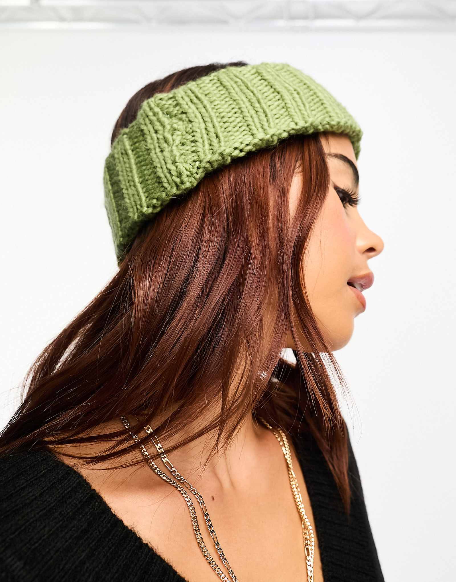 Мои аксессуары Повязка на голову из плотной вязки в Лондоне зеленого цвета