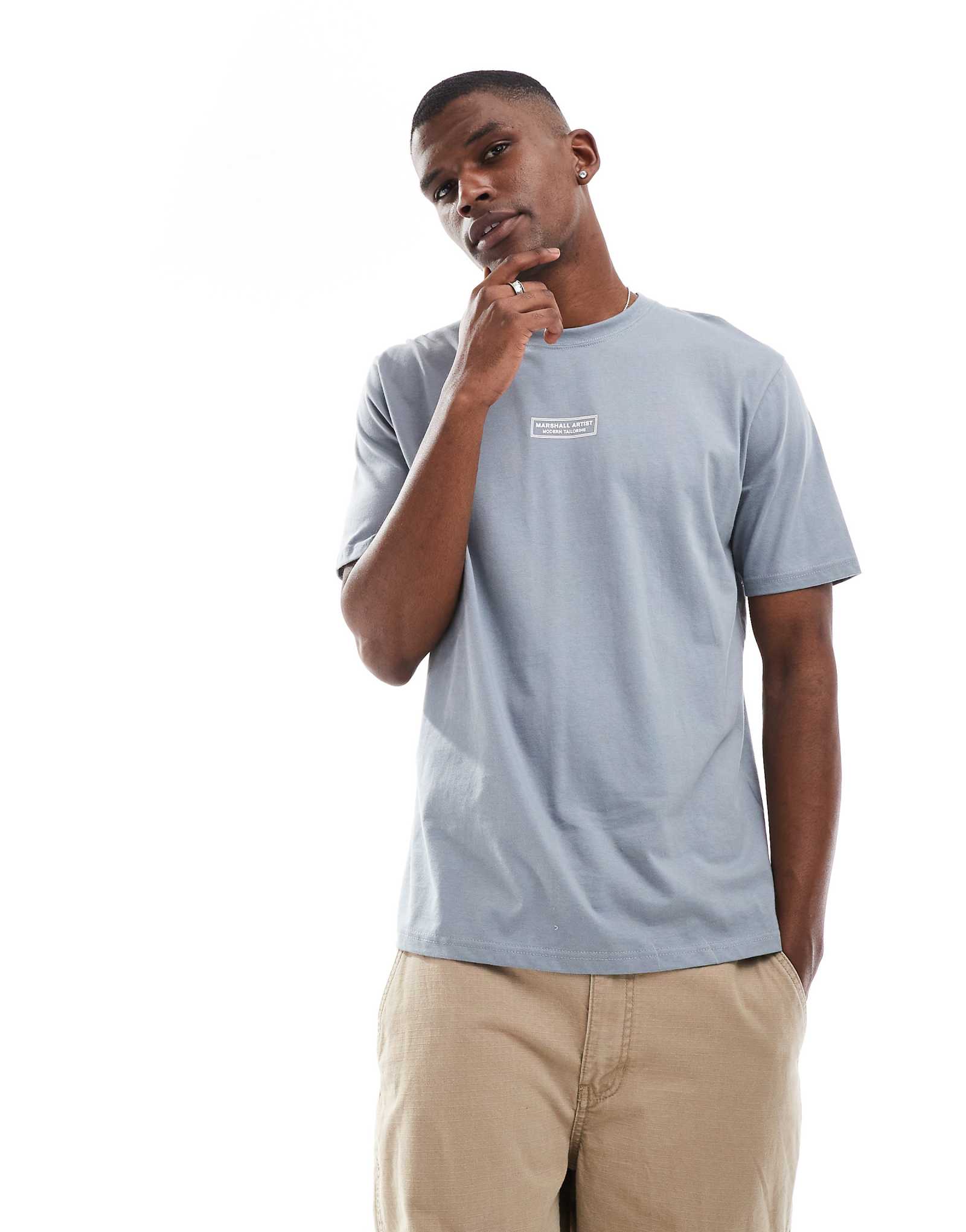 Футболка с графическим рисунком Marshall Artist injection серого цвета 10590₽