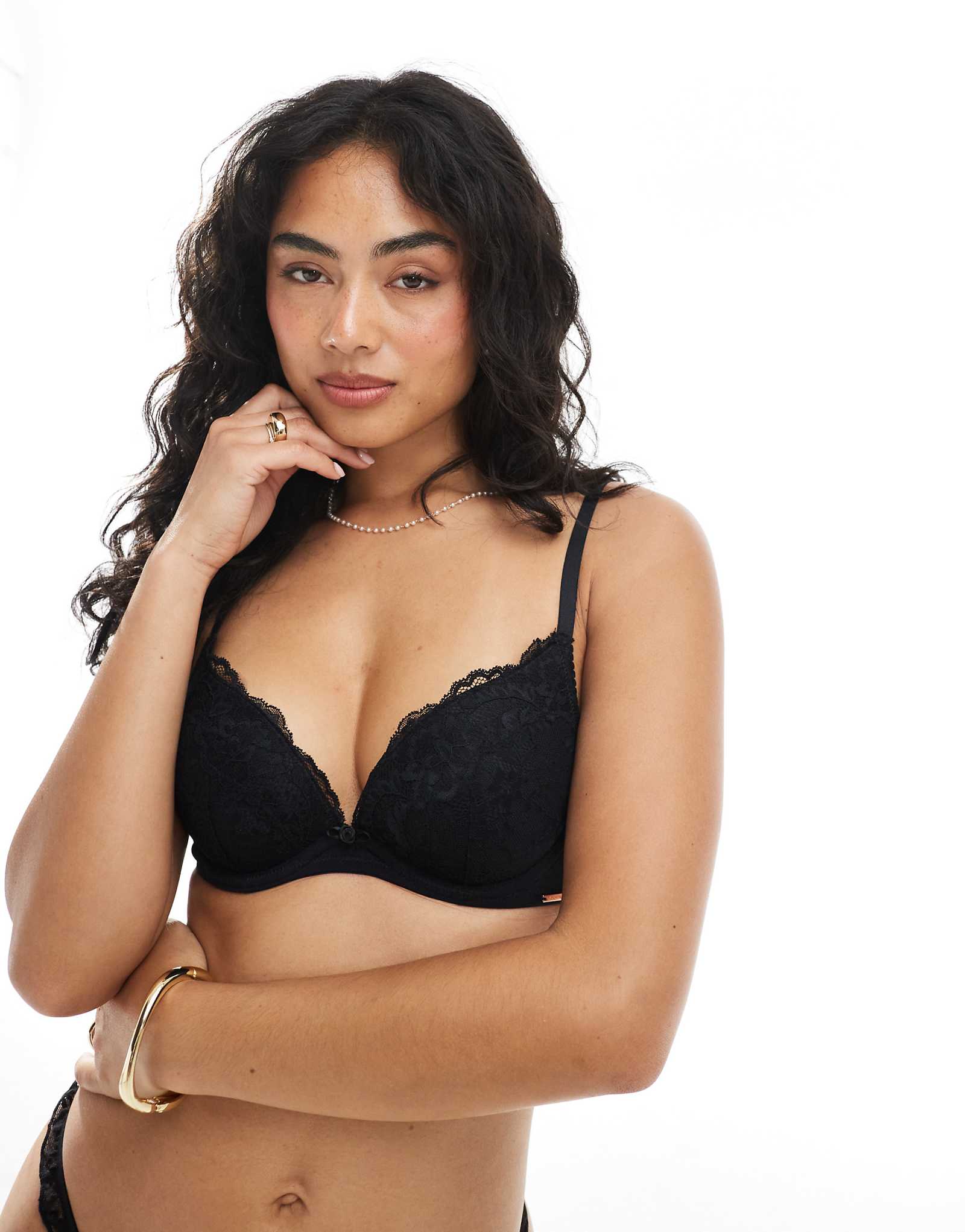 Бюстгальтер пуш-ап с кружевной подкладкой Dorina Origins черного цвета
