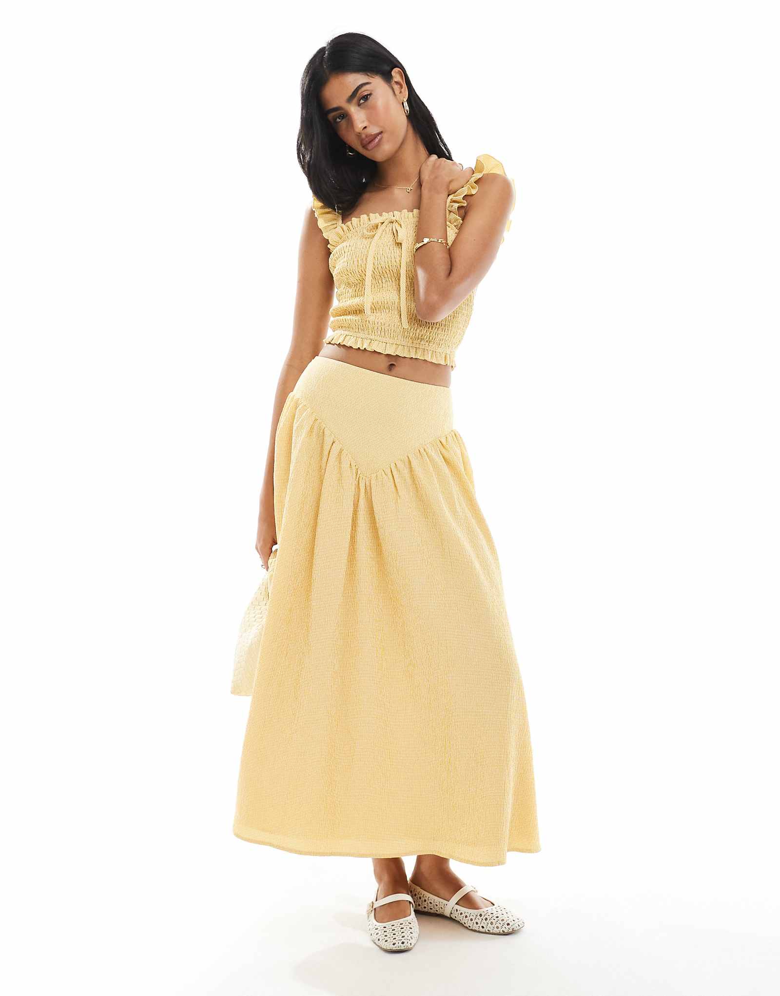 Макси-юбка Daisy Street с заниженной талией в желтую клетку - часть комплекта 10590₽